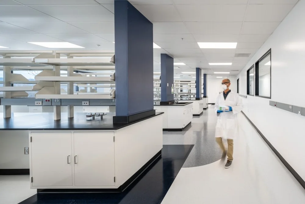 man walking in a lab