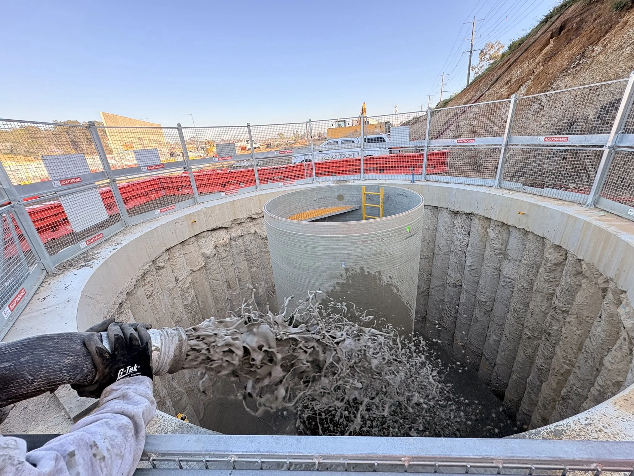Doncaster Sewer Relocation Works showing bypass pumping and sewer shaft works during critical utilities infrastructure delivery