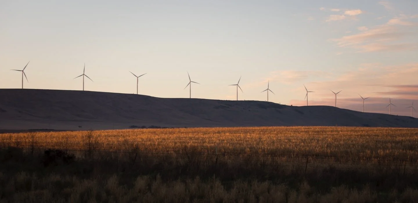 Willatook Wind Farm in Moyne Shire Victoria showing wind turbines for a renewable energy infrastructure project