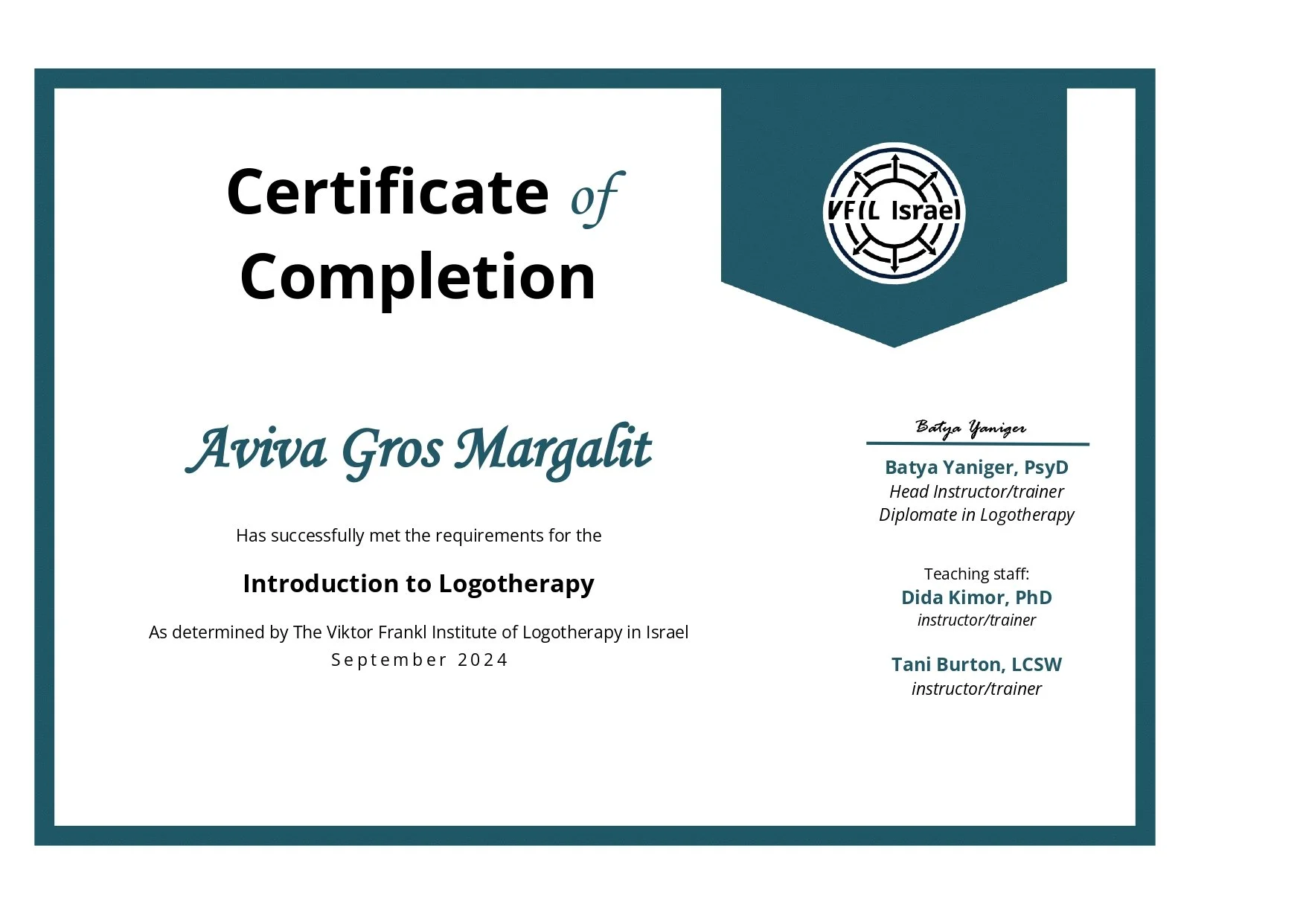 Logotherapy training