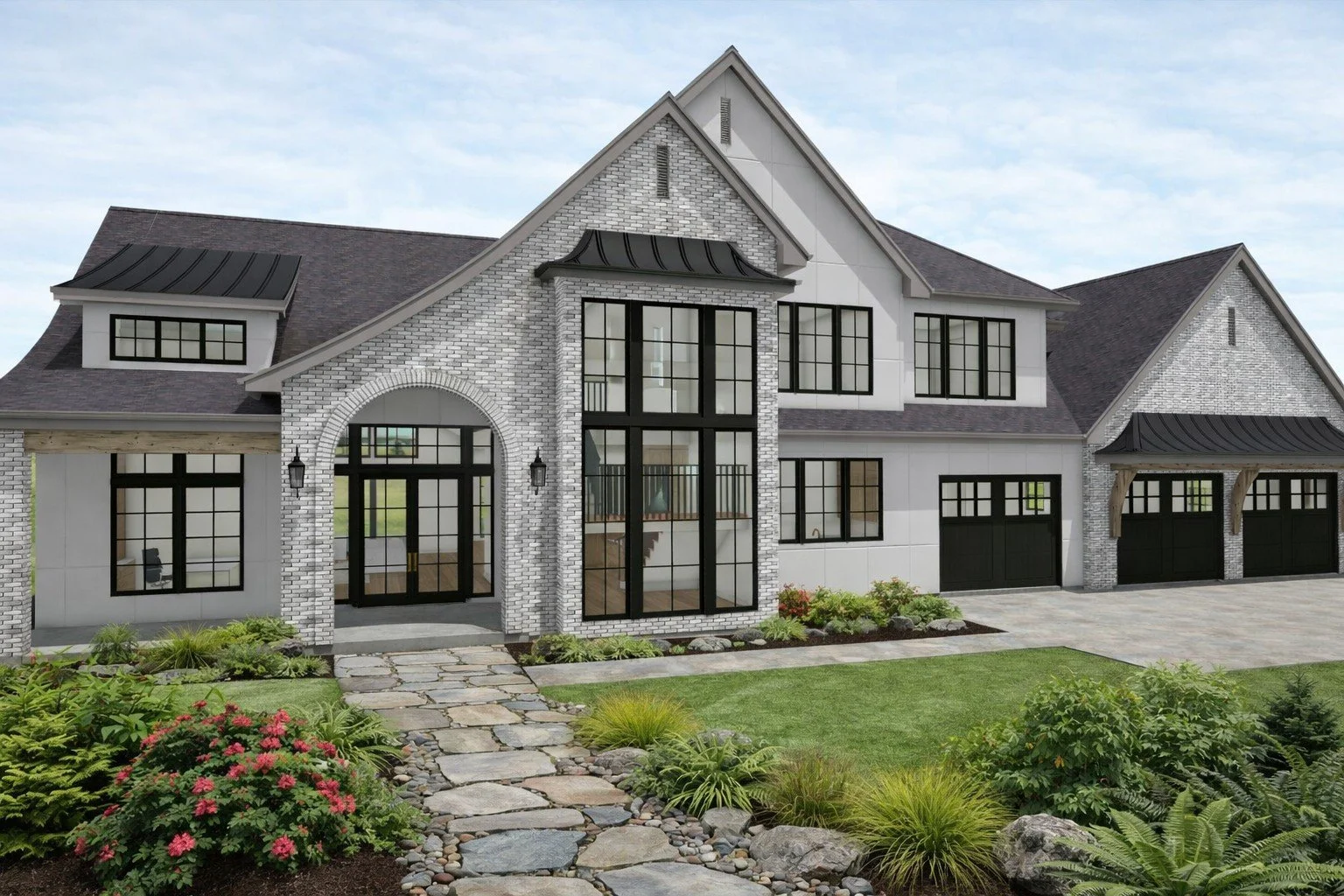 Top aerial view of a sports field divided into three sections, numbered 1, 2, and 3, with a sidewalk above and trees below.