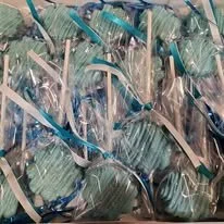 Multiple dental braces brackets and wires in clear plastic packaging.