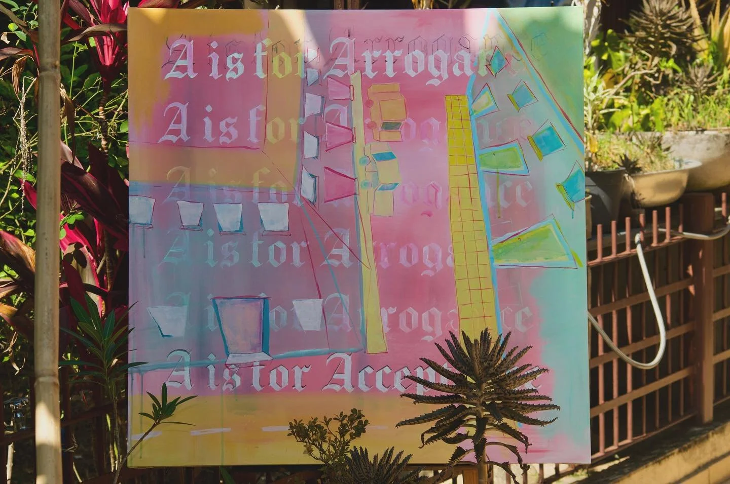 A is for Arrogance, A is for Acceptance.
1200x1200mm. Acrylic on canvas.
Available for purchase. Disponível para compra.
