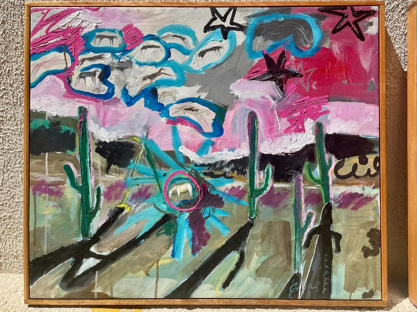 ‘Ranger’ 2025. Oil on Canvas. Eucalyptus frame.
It’s been such a busy season. Working on lots but getting stuck. Feeling all kinds of creative blocks. This project was an epic embarkment.
Under the sky there sits a ranger,
Hair we