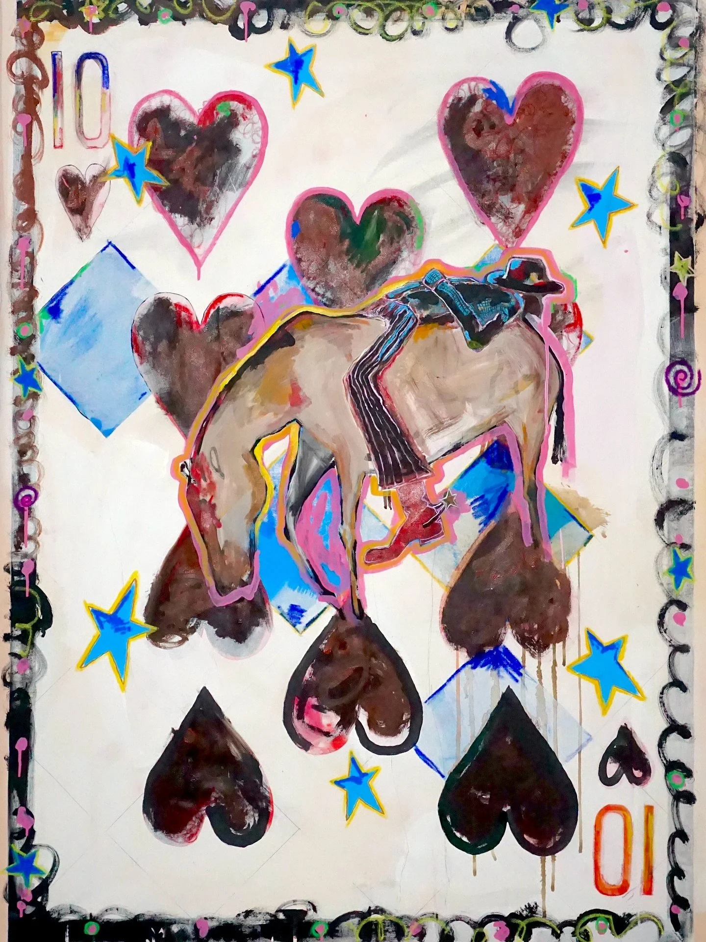 ‘Final card for the Sleeping Ranger’. Oil on Canvas. 1100 x 1540mm.
Available for purchase.