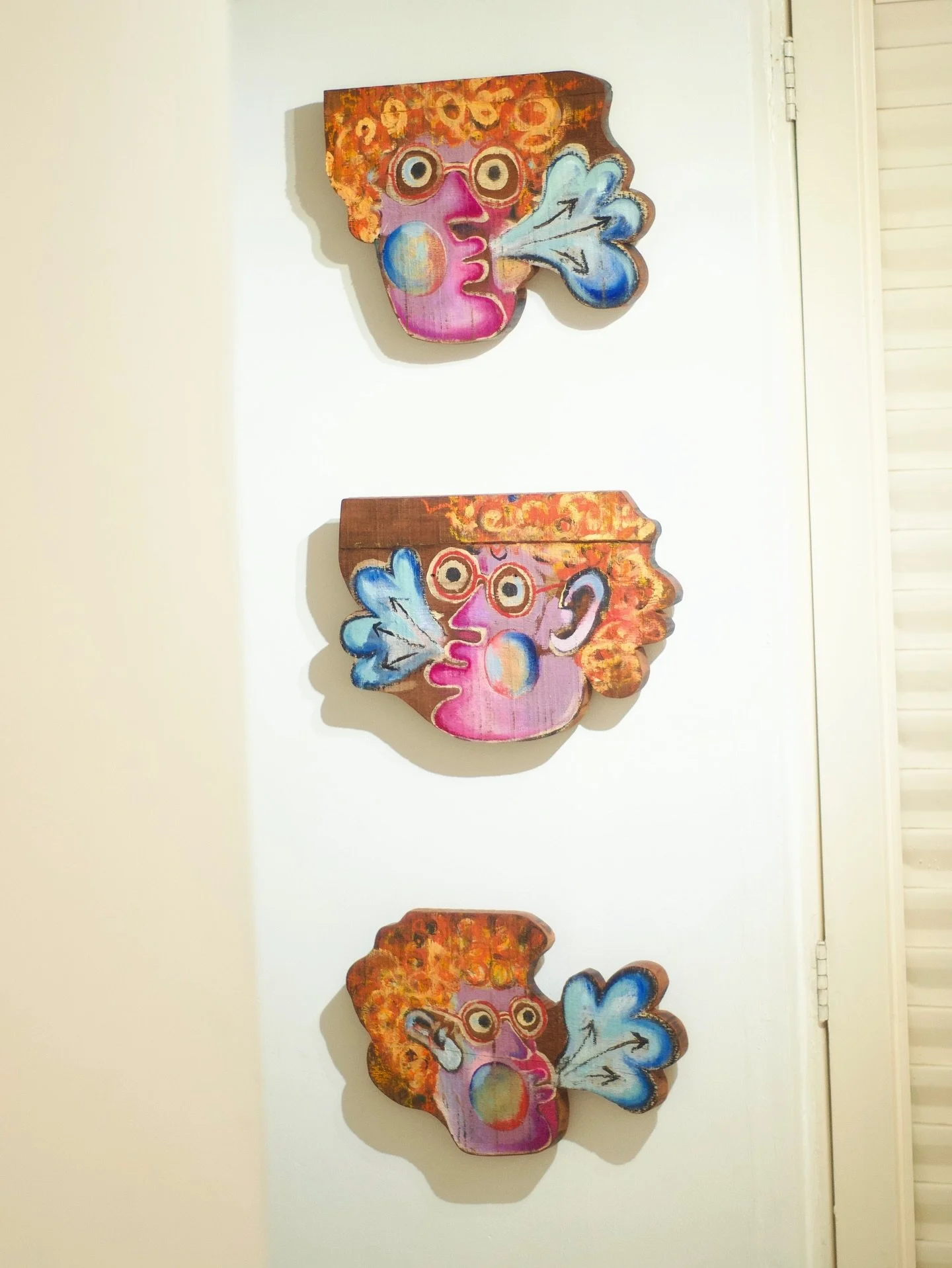 Three Breathers. 2025. Oil and Acrylic on Recycled timber.

Available.