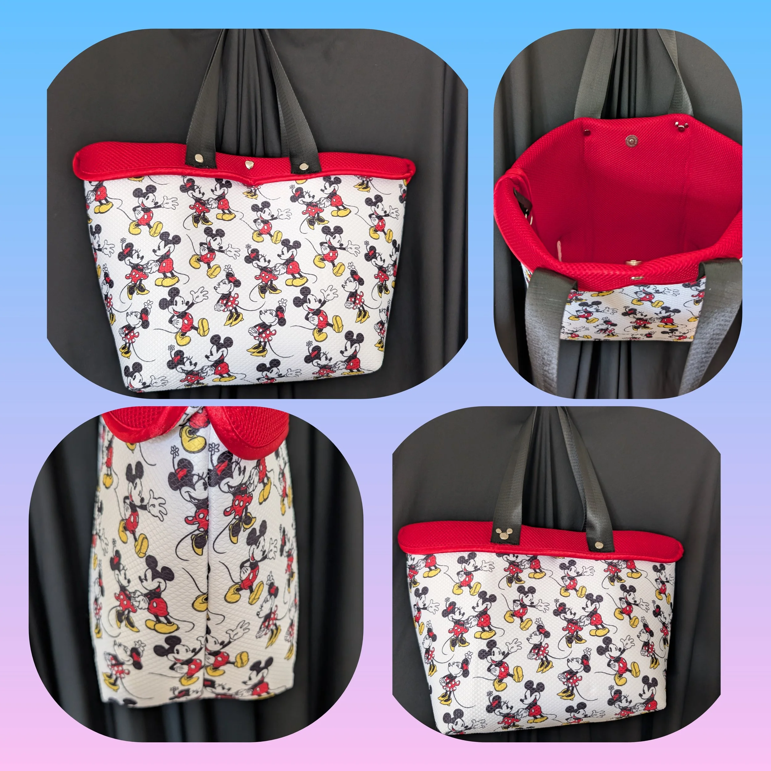 Red Mickey and Minnie Tote Bag