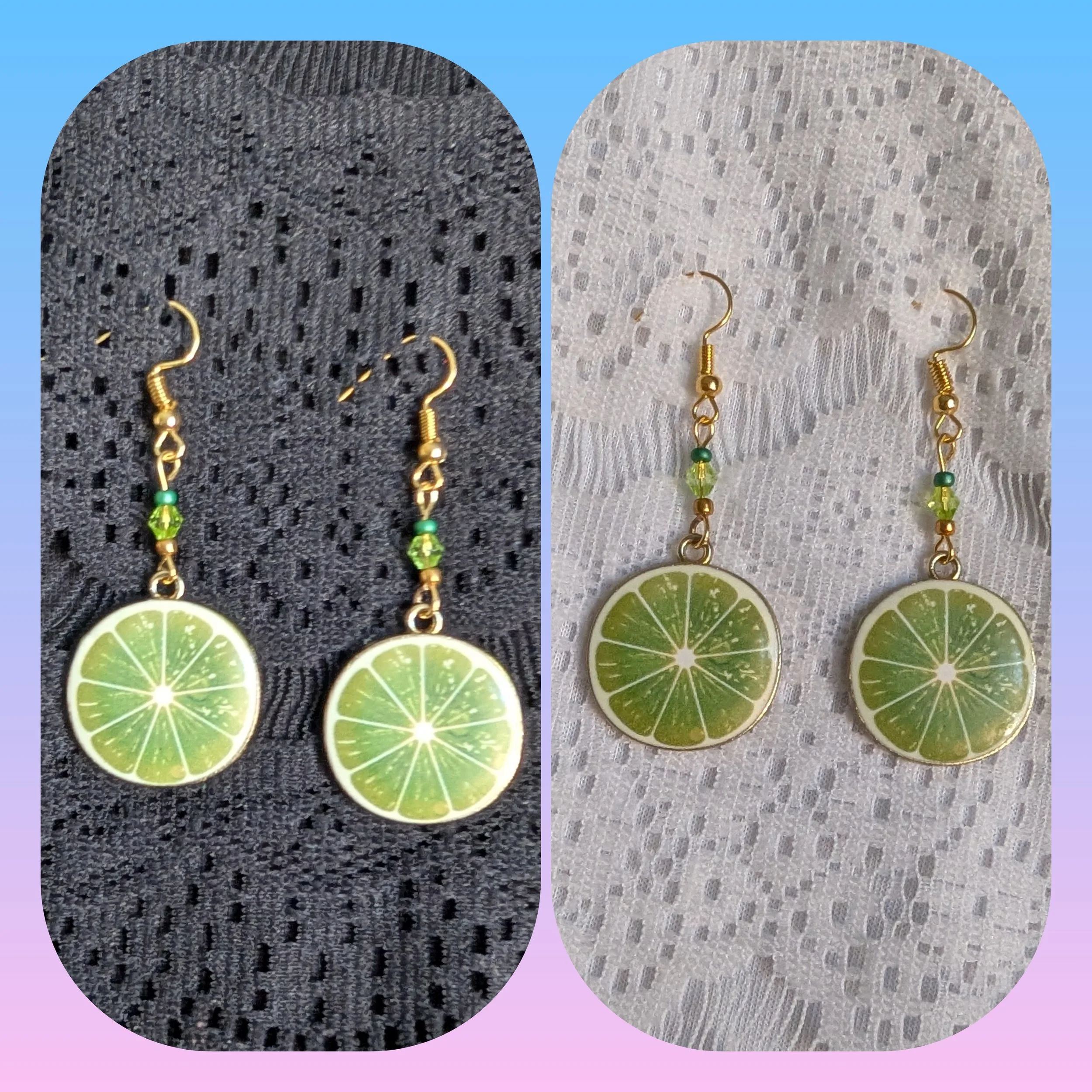 Gold Lime Slice Earrings
