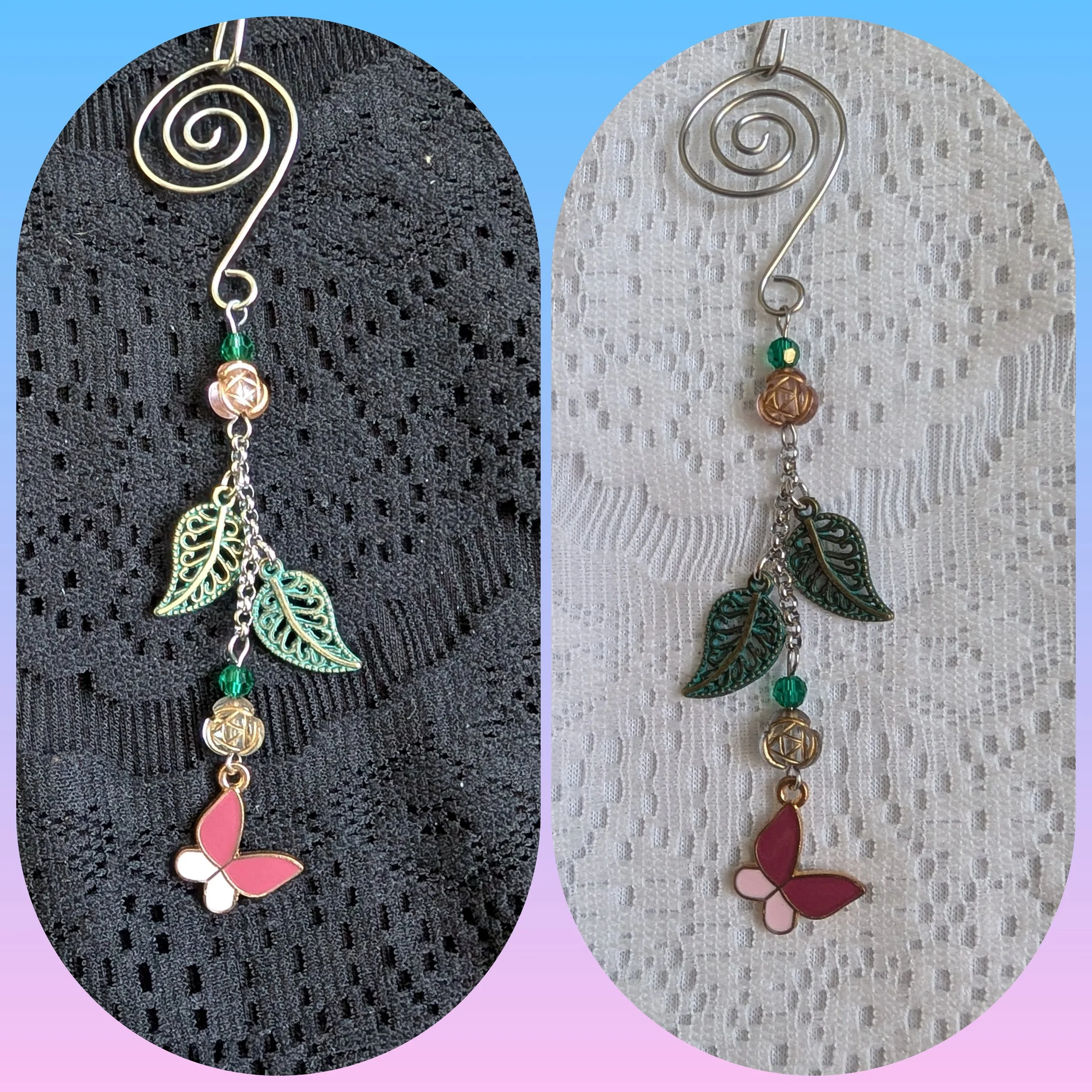 Butterfly with Leaves and Roses Bookmark/Tea Bag Holder