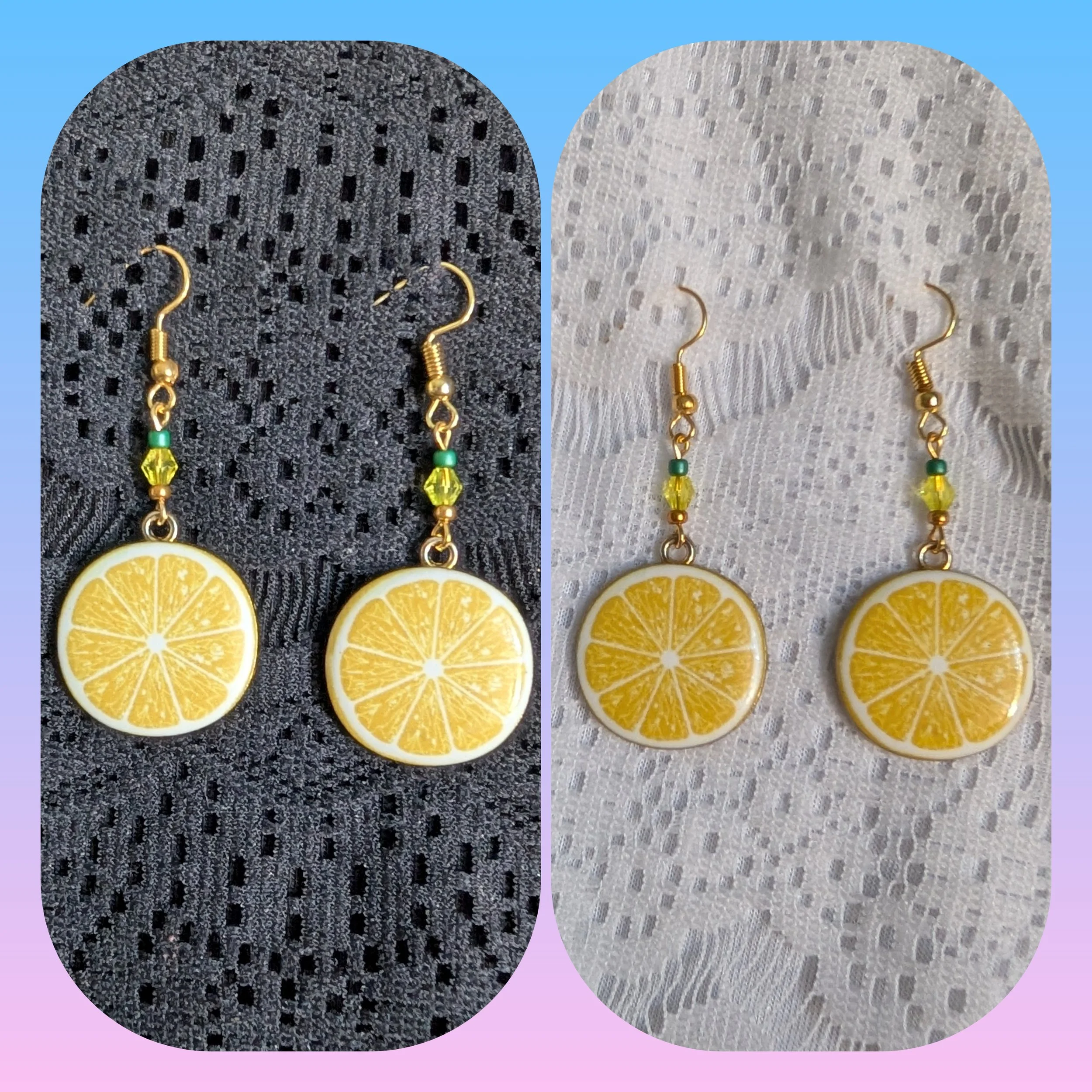 Gold Lemon Slice Earrings