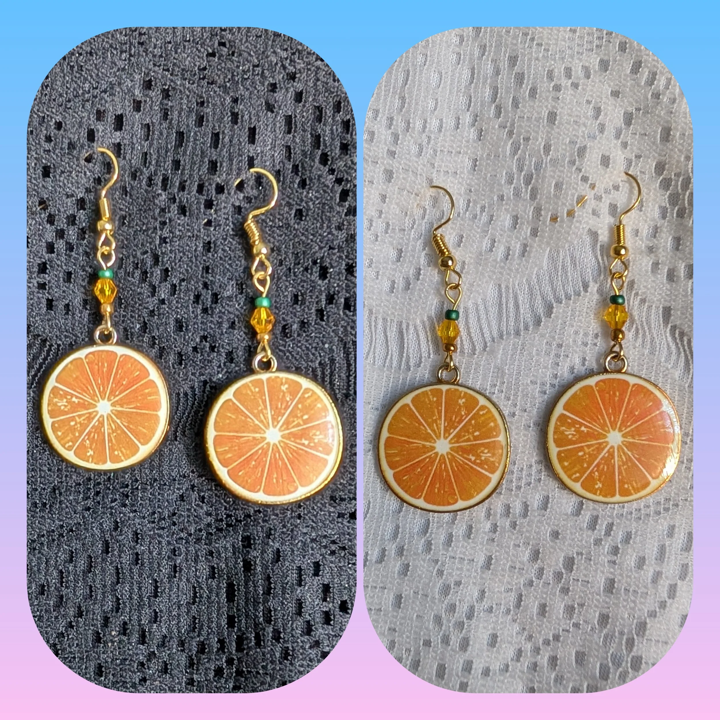 Gold Orange Slice Earrings