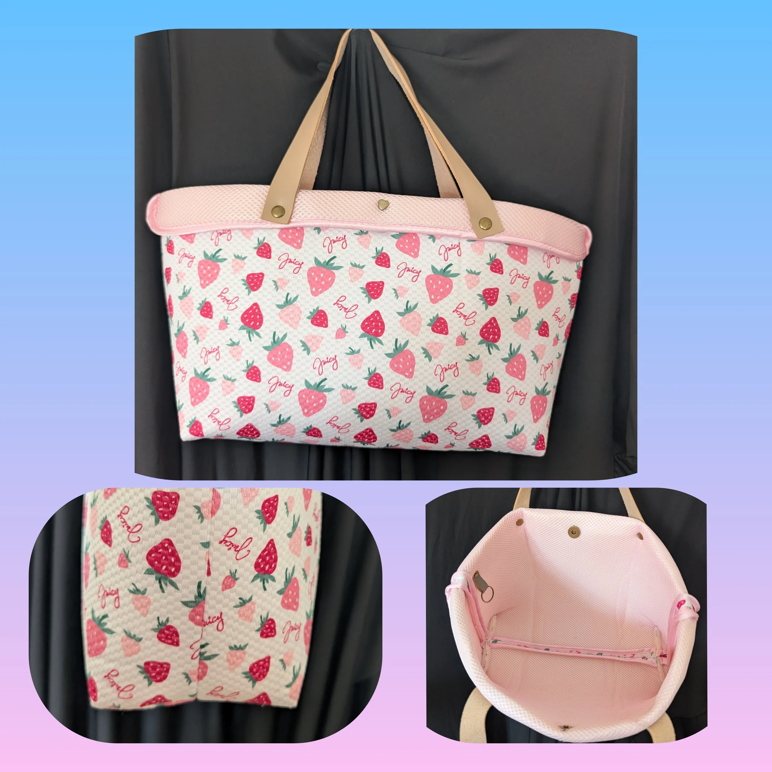 Pink and Juicy Strawberry Tote Bag