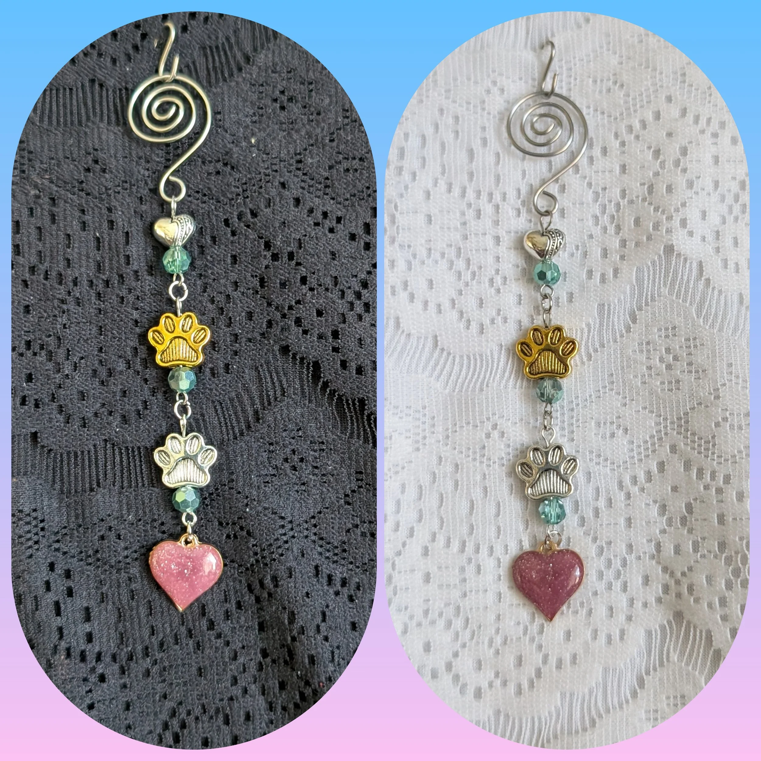 Hearts and Paw Prints Bookmark/Tea Bag Holder