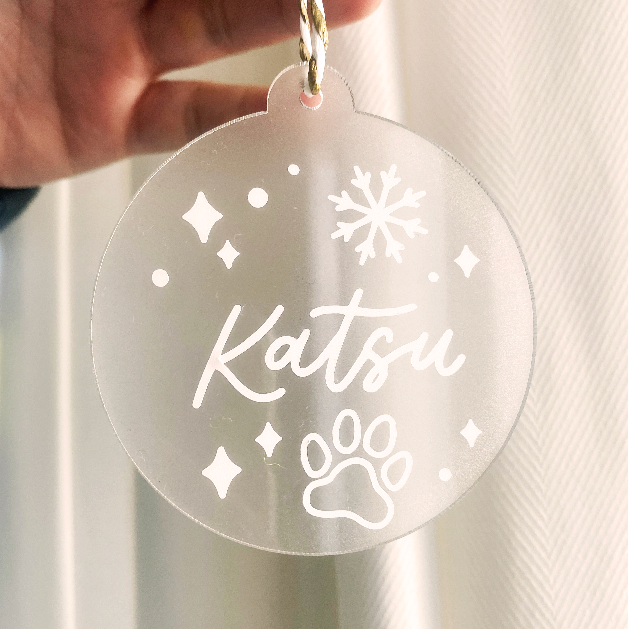 Personalised Christmas Baubles - White