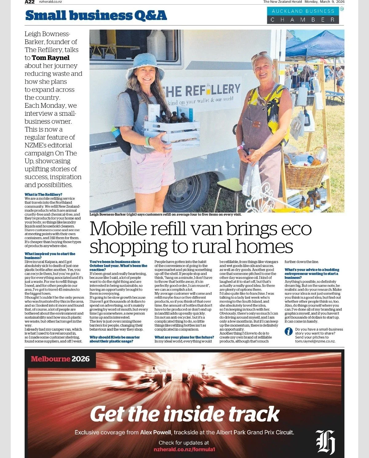 Mobile refill business tackling plastic waste in Northland
