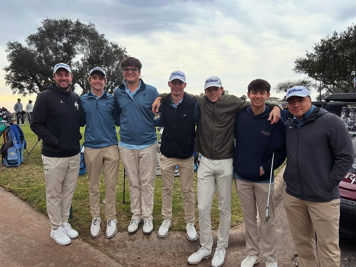 Trojan Varsity Boys having a great day at the Gulf Coast Invitational in Corpus. Thank you Austin HS for the invitation. Finished day 1 in 1st for 5A and 4th overall. To be continued on day 2. Keep up the momentum guys!