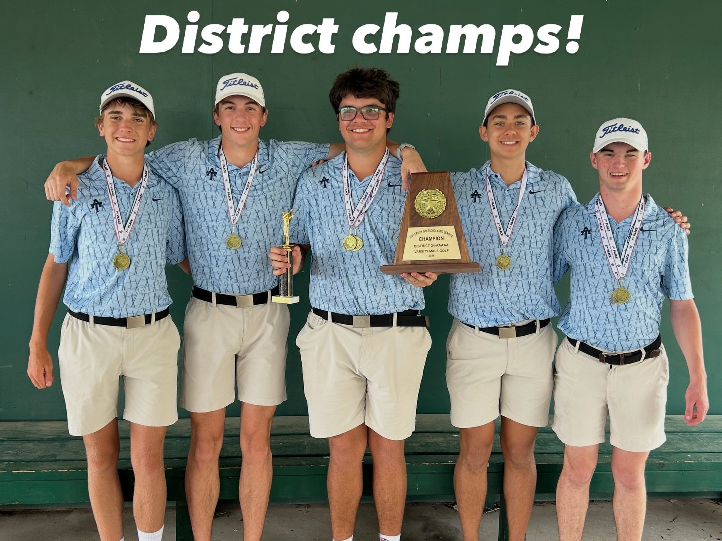🏆 DISTRICT CHAMPS x2🏆

An incredible performance all around as Anderson Boys Golf brings home both the District Championship AND District Runner-up titles!

⛳ Team Results:
🥇 Anderson 1 (Sam, Stephen, Thomas, Cash, Drew) &mdash; District Champions