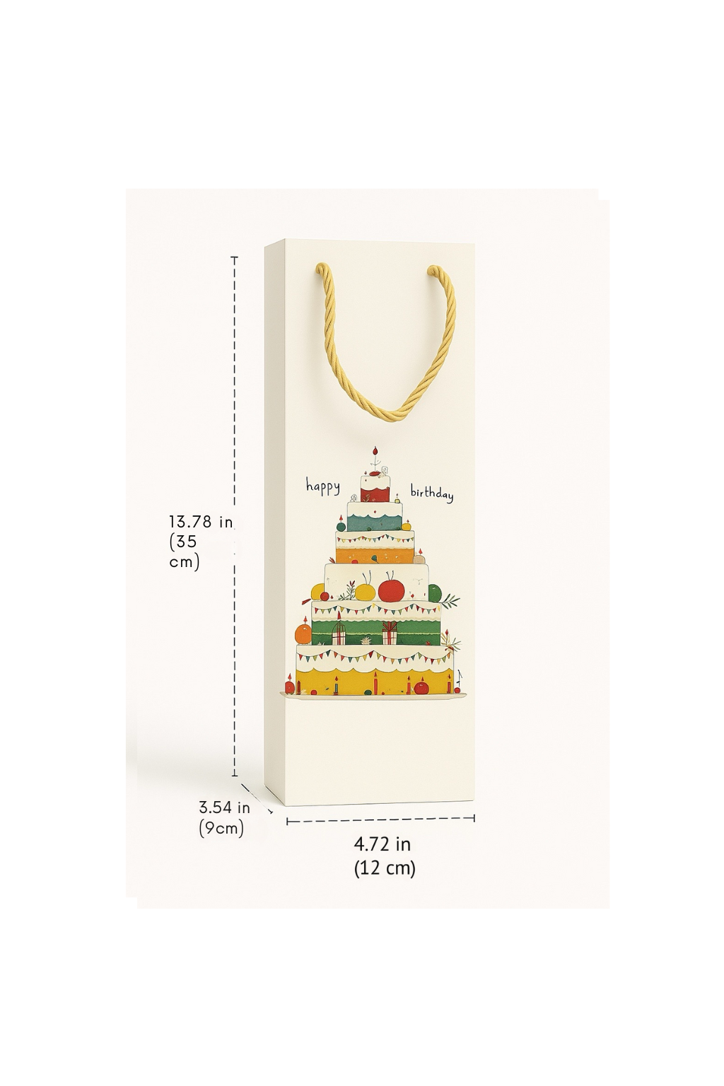 Happy Birthday Cake Wine Bag