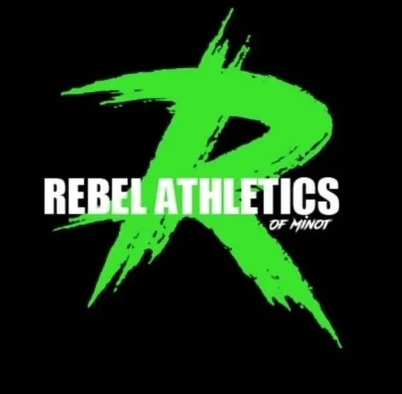Rebel Athletics logo with a green stylized R and black background.