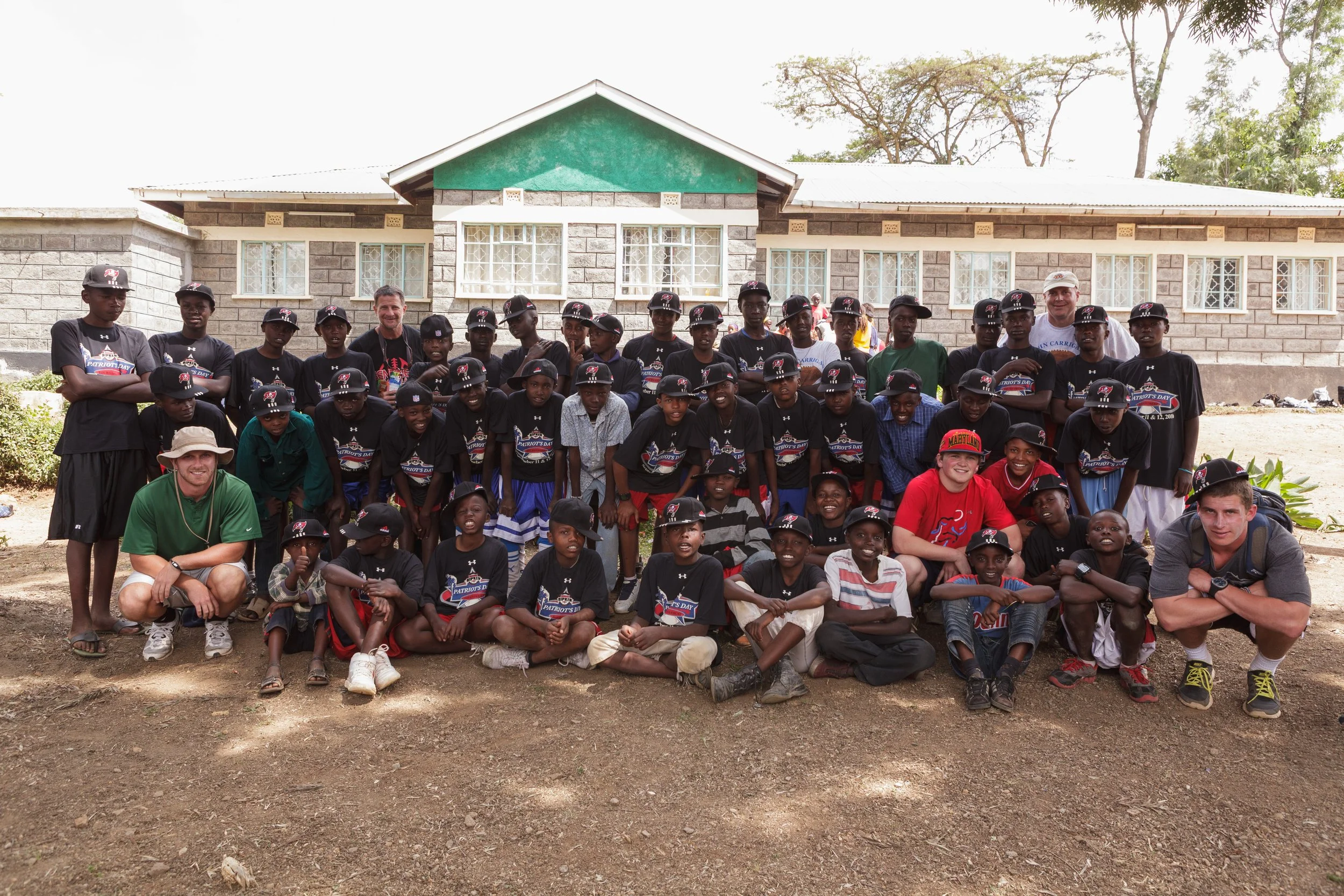 FCA mission team and Kenyan youth football players pose for a group photo at Mountain Park Academy in Nakuru, Kenya, January 2012.