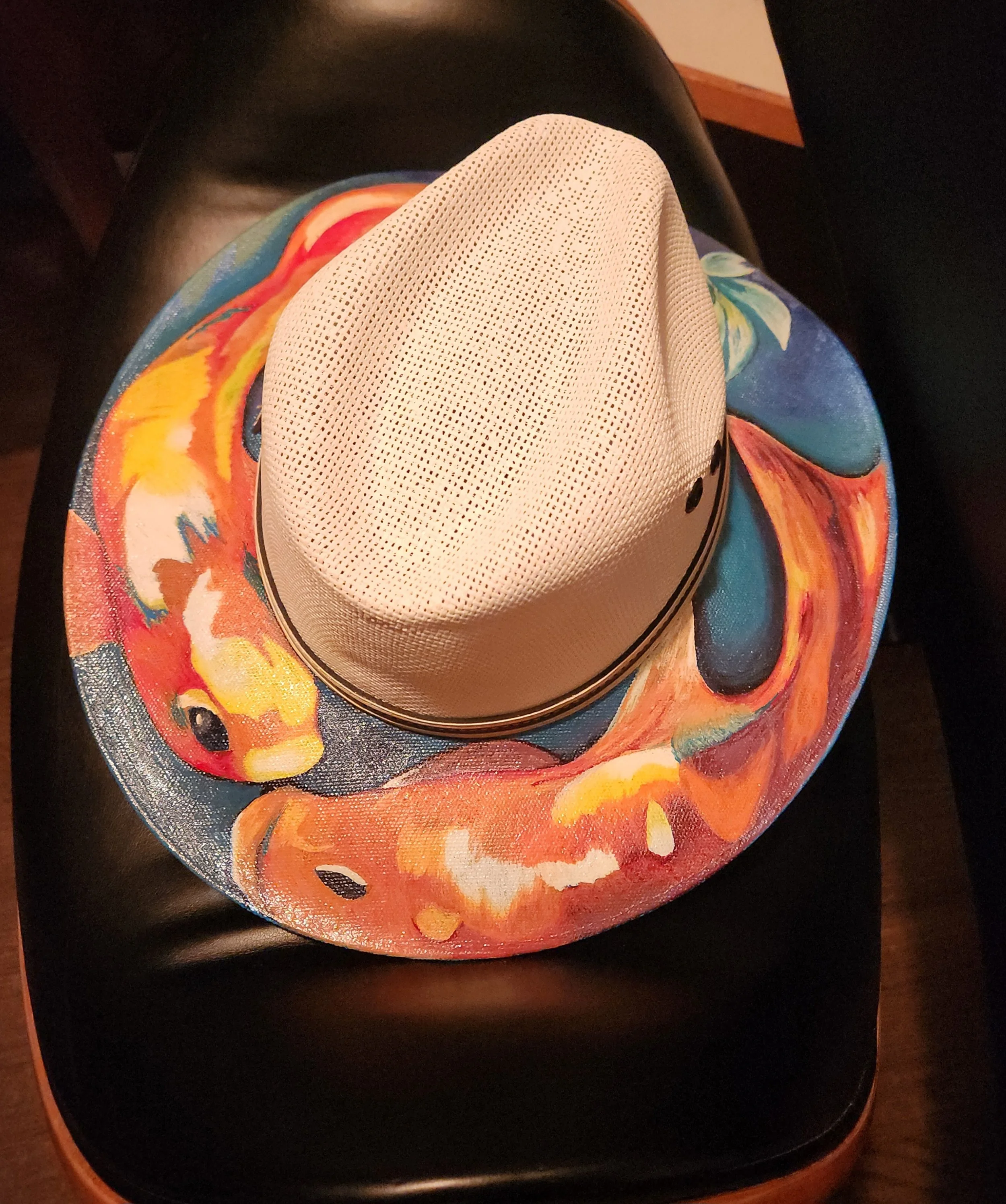 Hand-Painted Koi Fish Hat