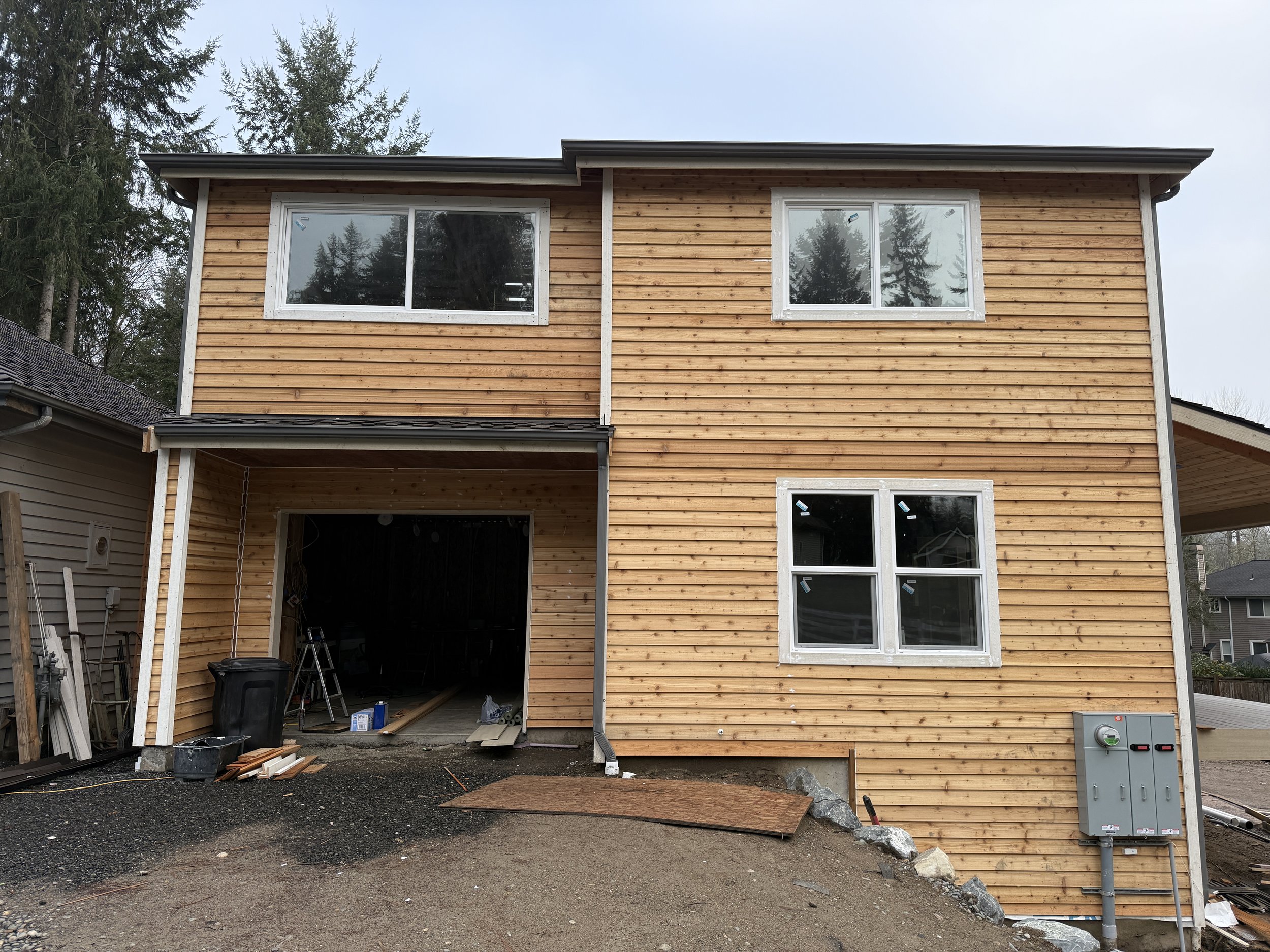 Full cedar siding and trim install
