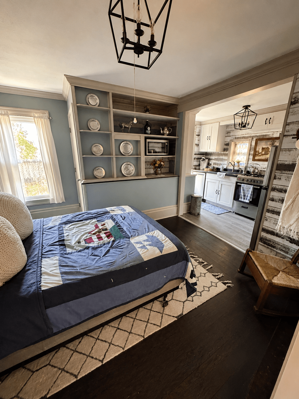 Unit 4 Bedroom 2 with queen bed located near the Unit 4 kitchenette