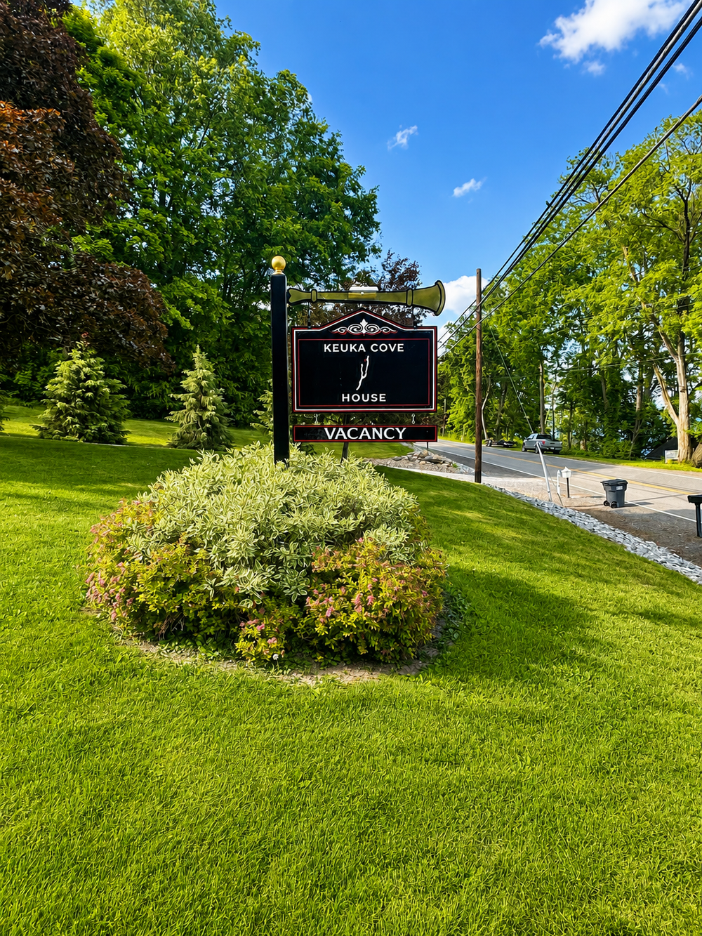 Keuka Cove House roadside sign