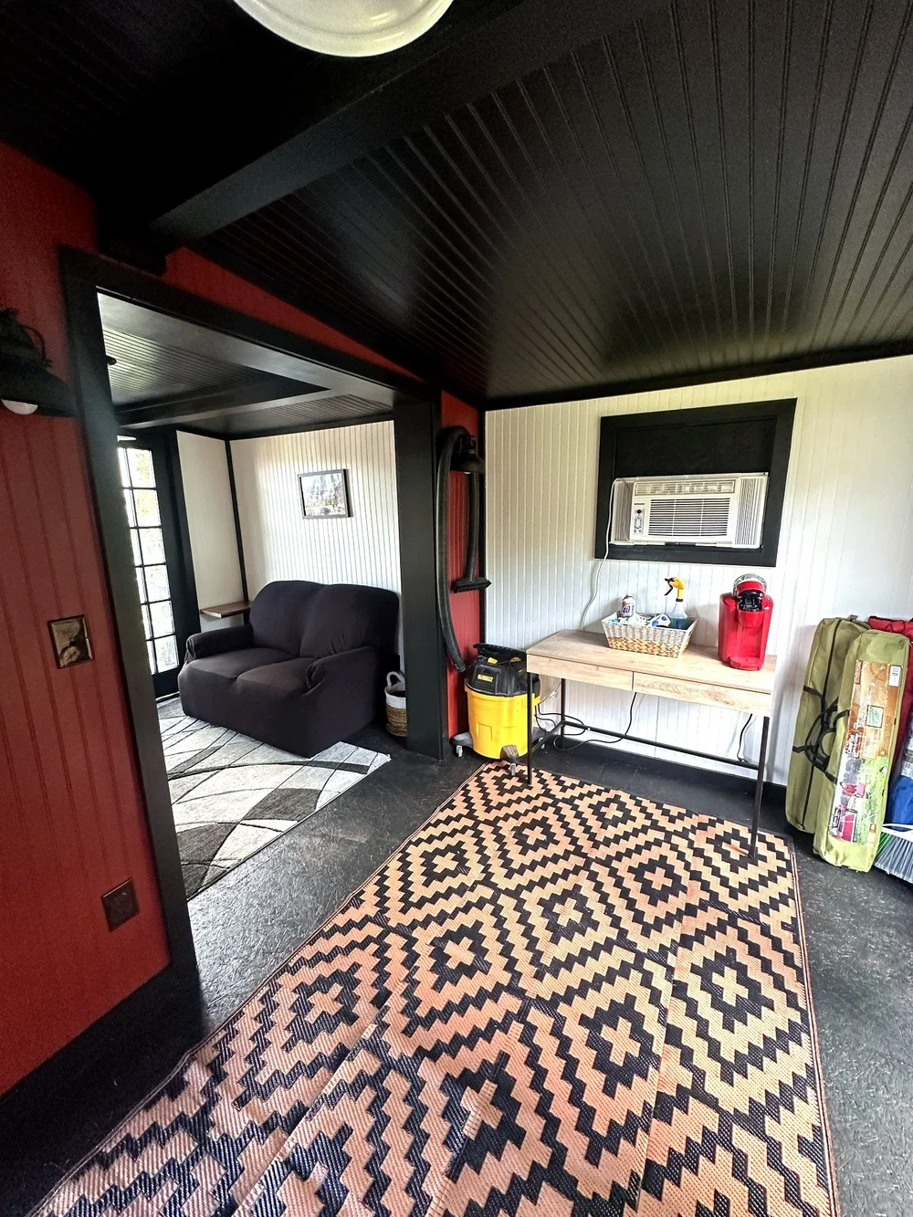 Interior view of the boathouse lounge from the side entrance