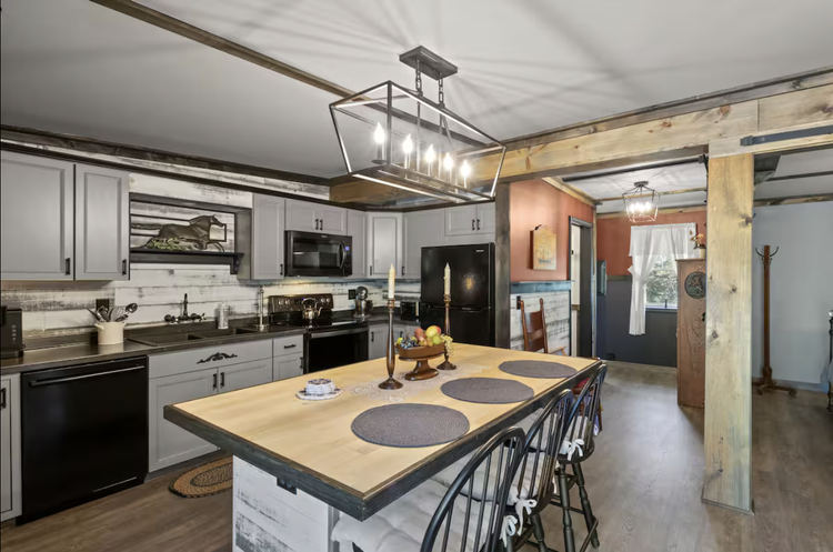 Unit 3 full kitchen with wine fridge view 1