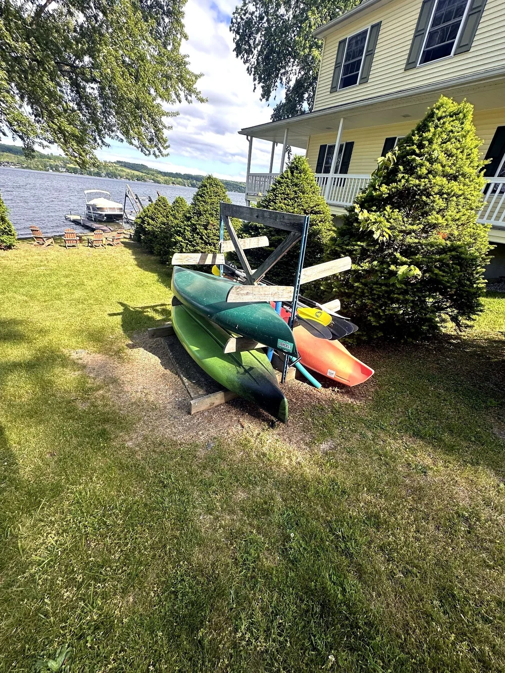 Kayaks available for guest use near the waterfront
