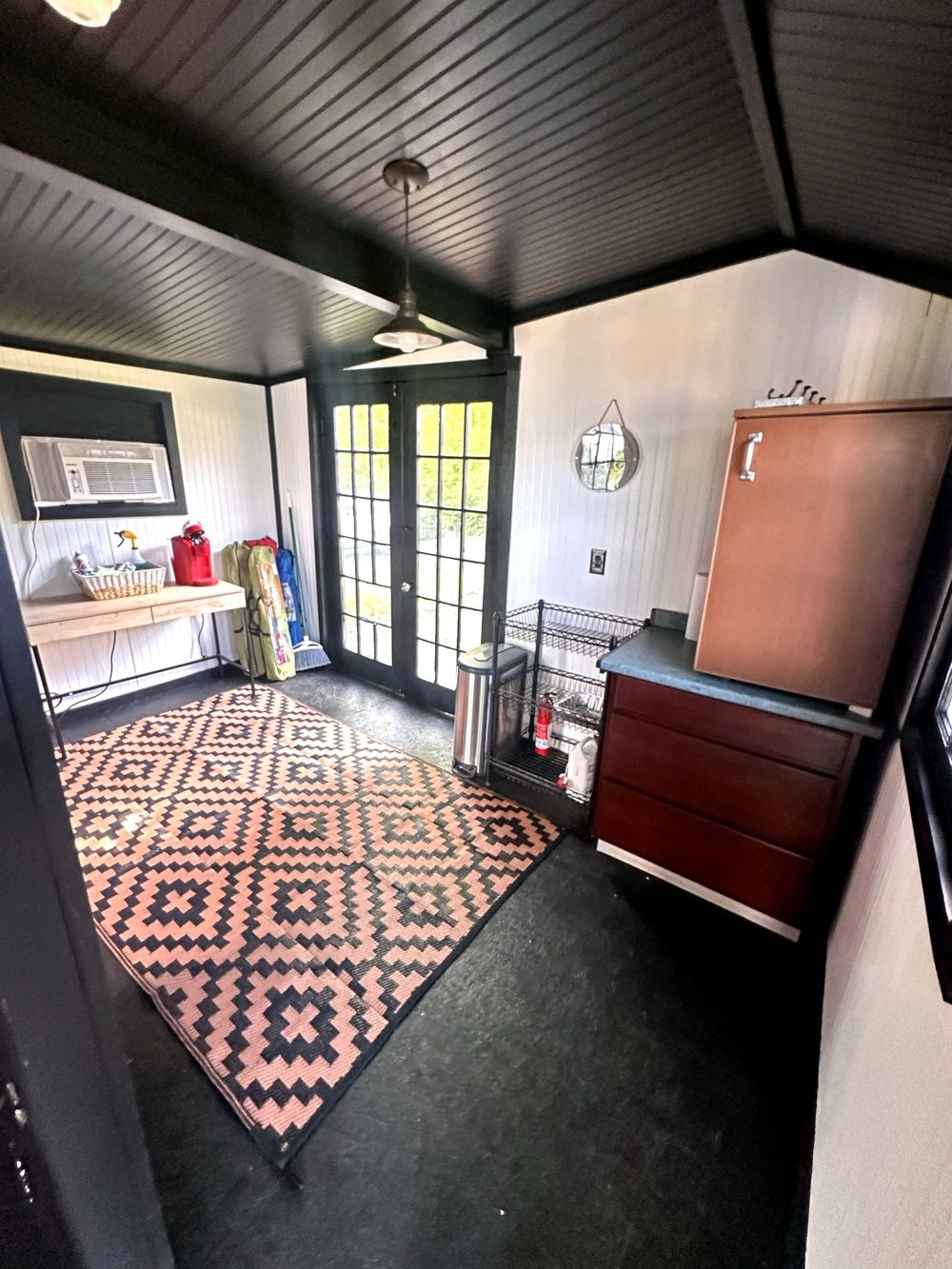 First interior view upon entering the boathouse lounge side door