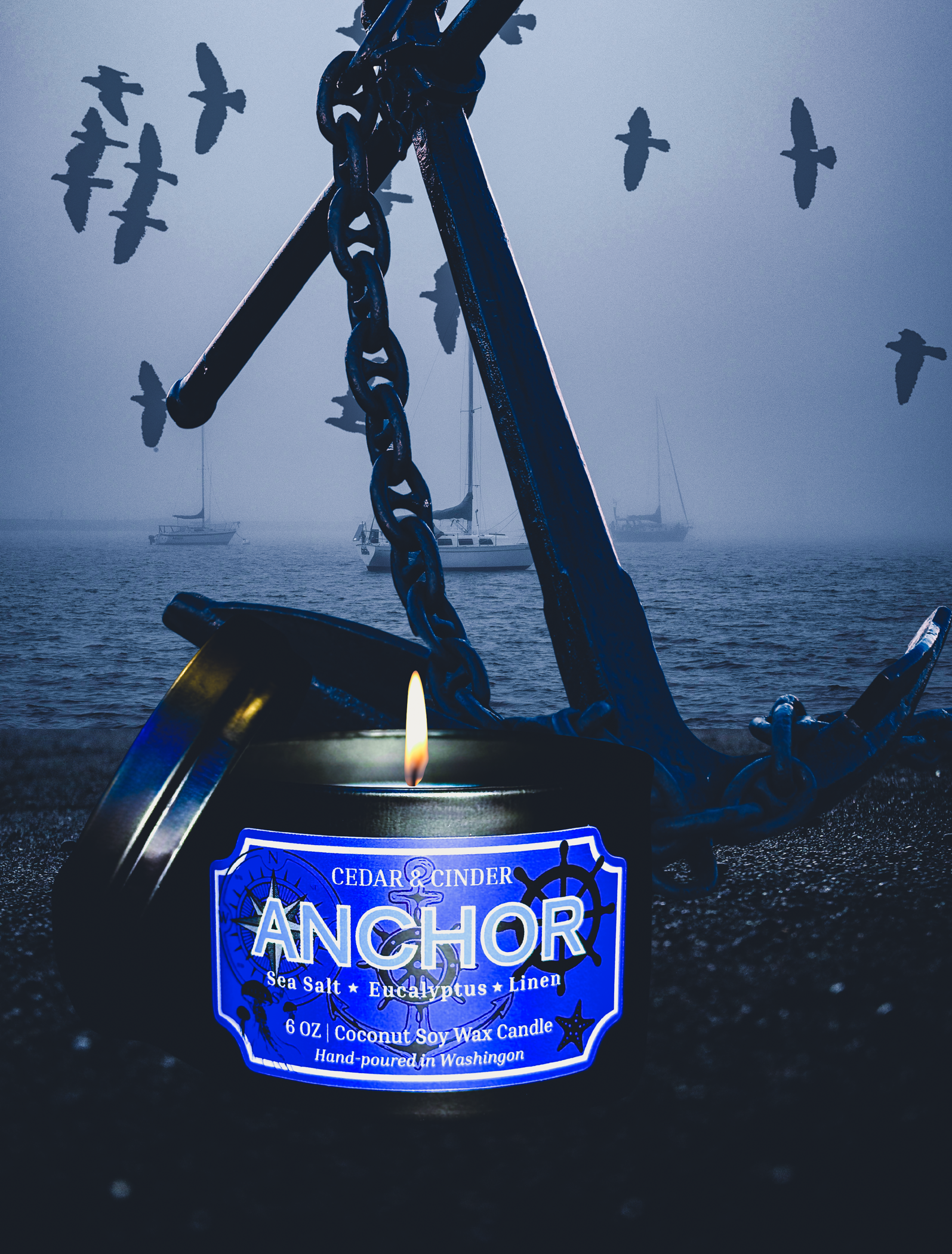 ANCHOR Candle from Cedar and Cinder