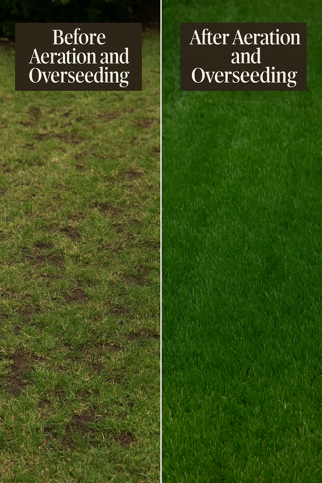 Before and After Aeration and Overseeding