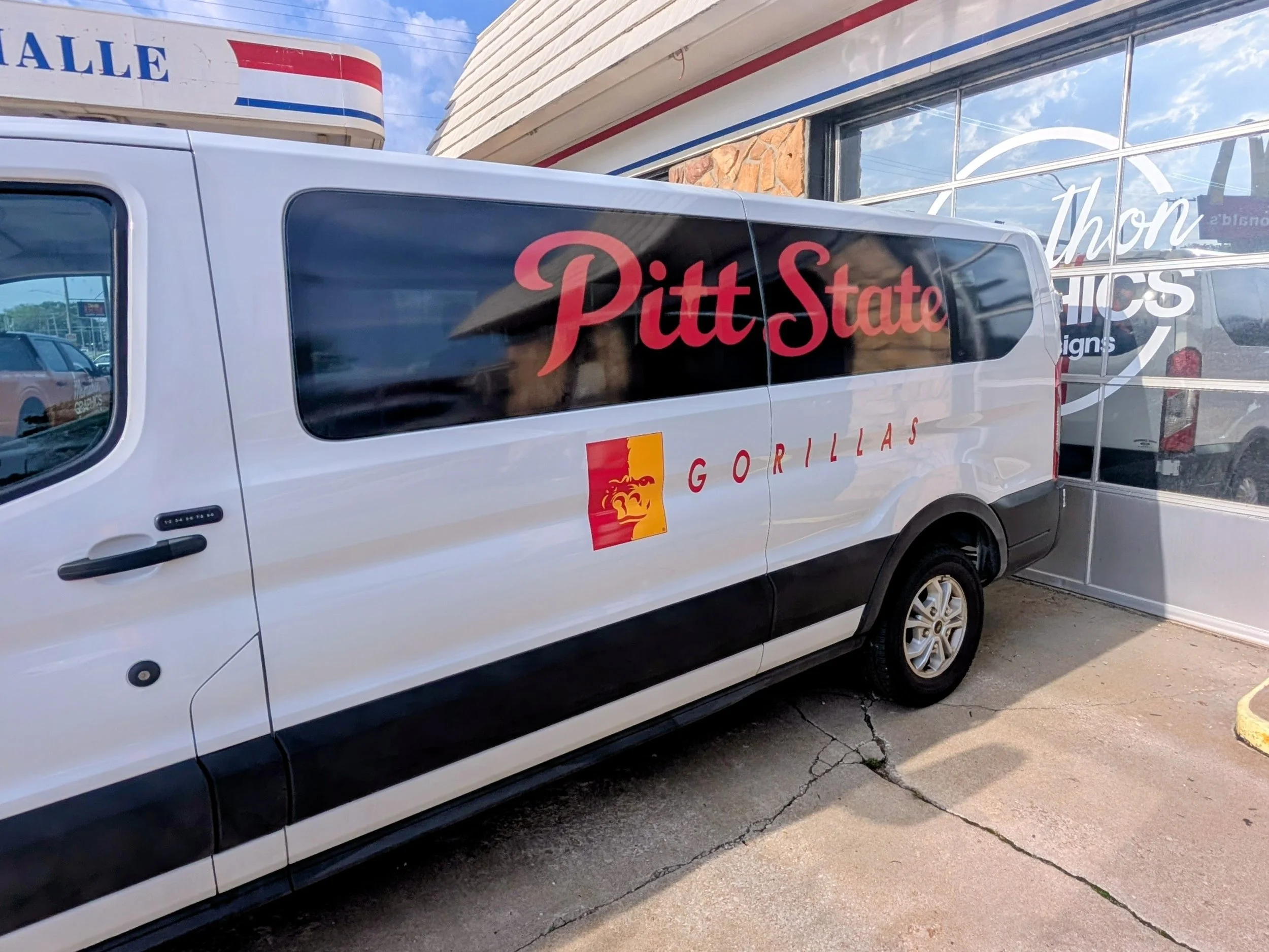 Pitt State Van spot graphics side