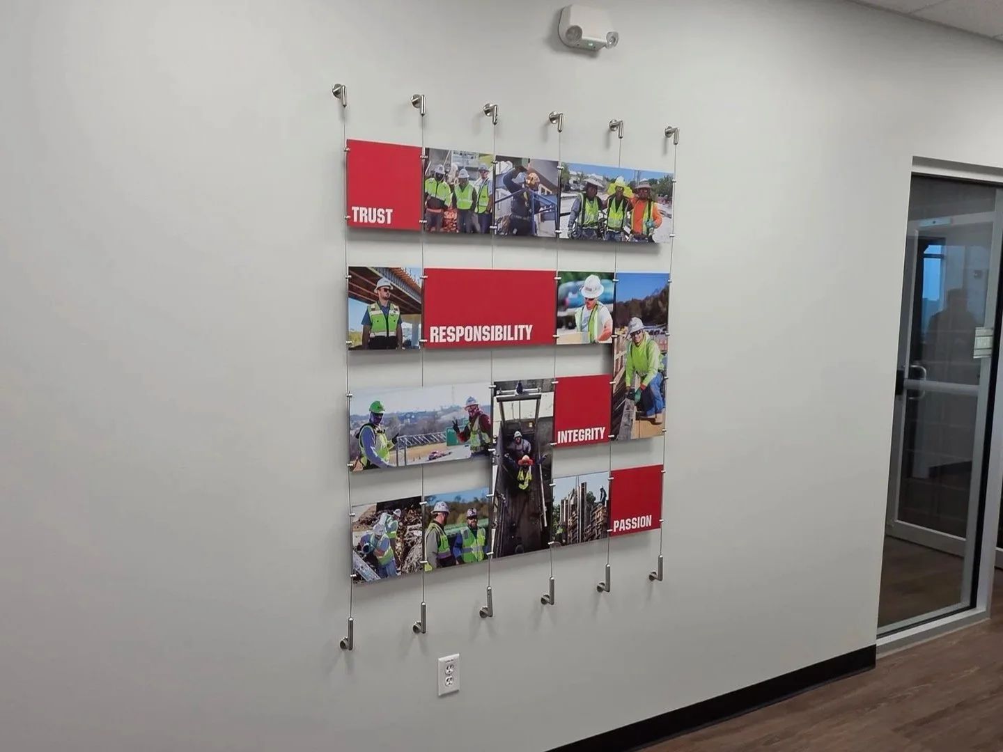 Rail-track tension cable display at Crossland - Rogers, AR