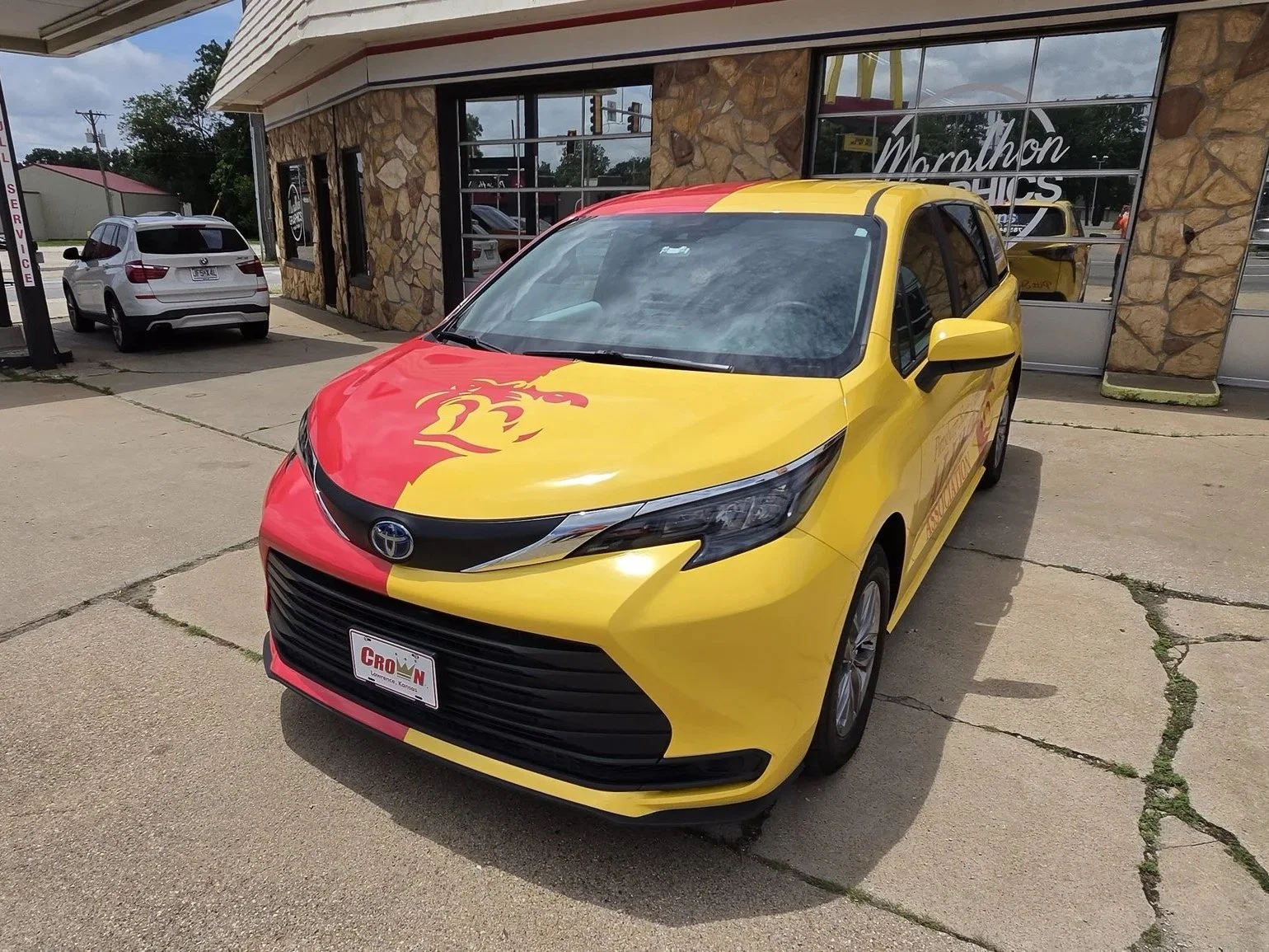 Front of full van wrap for the Pittsburg State University Alumni Association