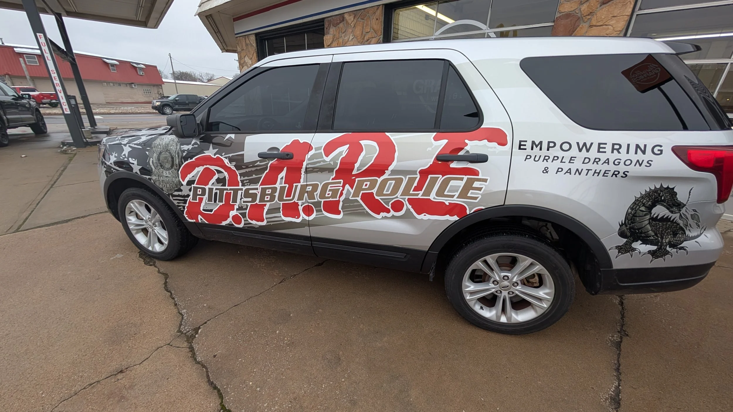 Dare police car side