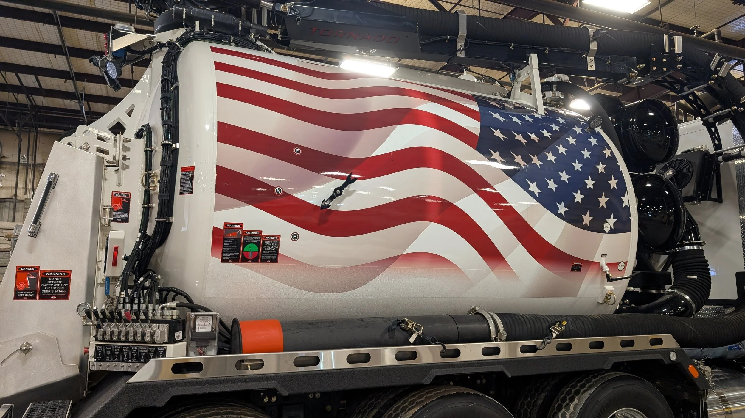 American Flag pump vehicle