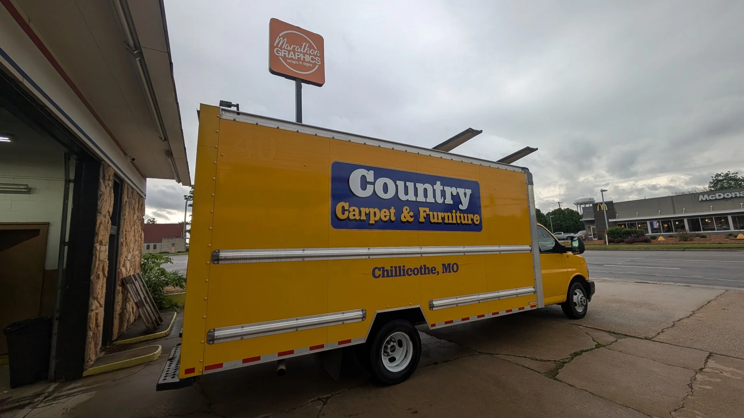 Country Carpet & Furniture Moving truck van spot graphic