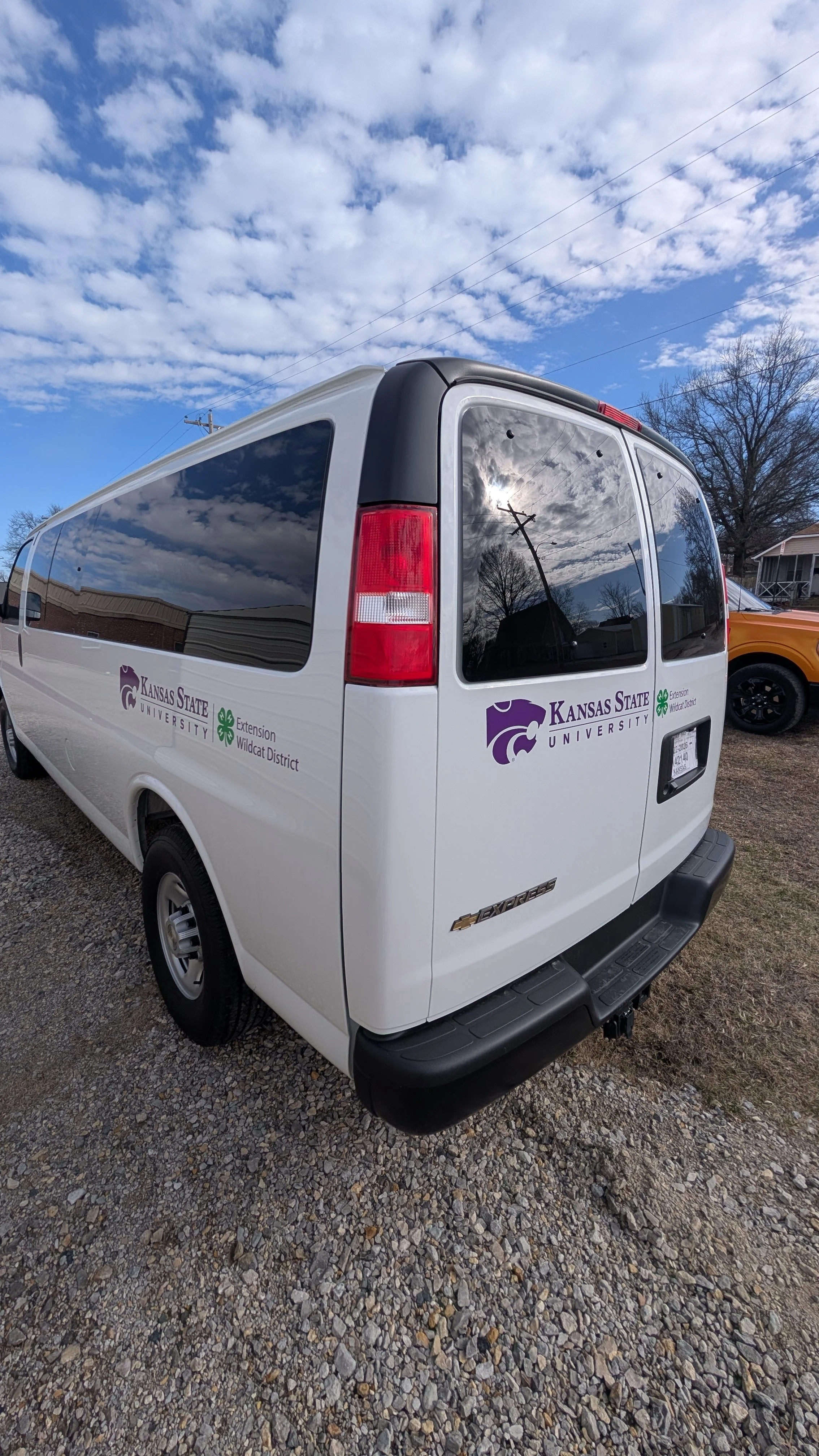 Kansas State University van spot graphic