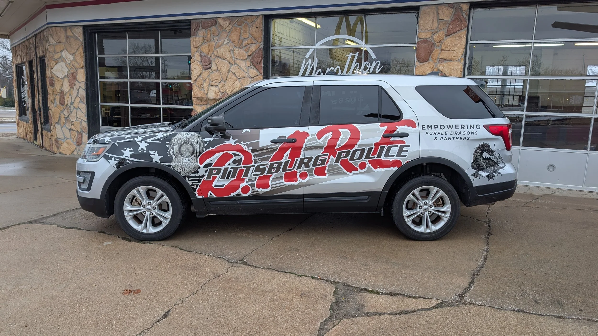 Dare police car side