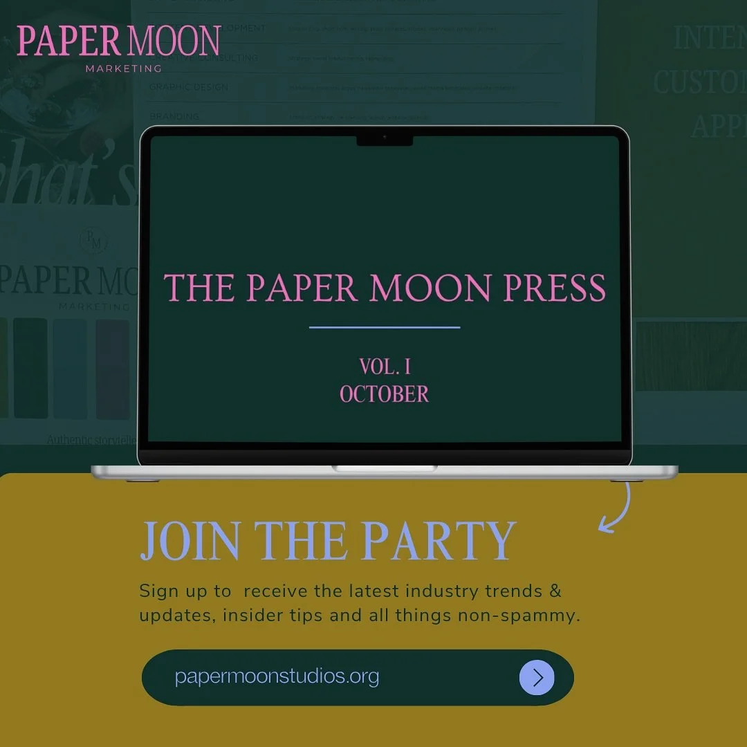 The Paper Moon Press- VOL. I is live ✨
subscribe at the link in our bio or on our homepage to join the party.🎉
.
.
.
.
#marketingnewsletter #contentmarketing #contentstrategy #emailmarketing #creativestrategist #creativemarketing