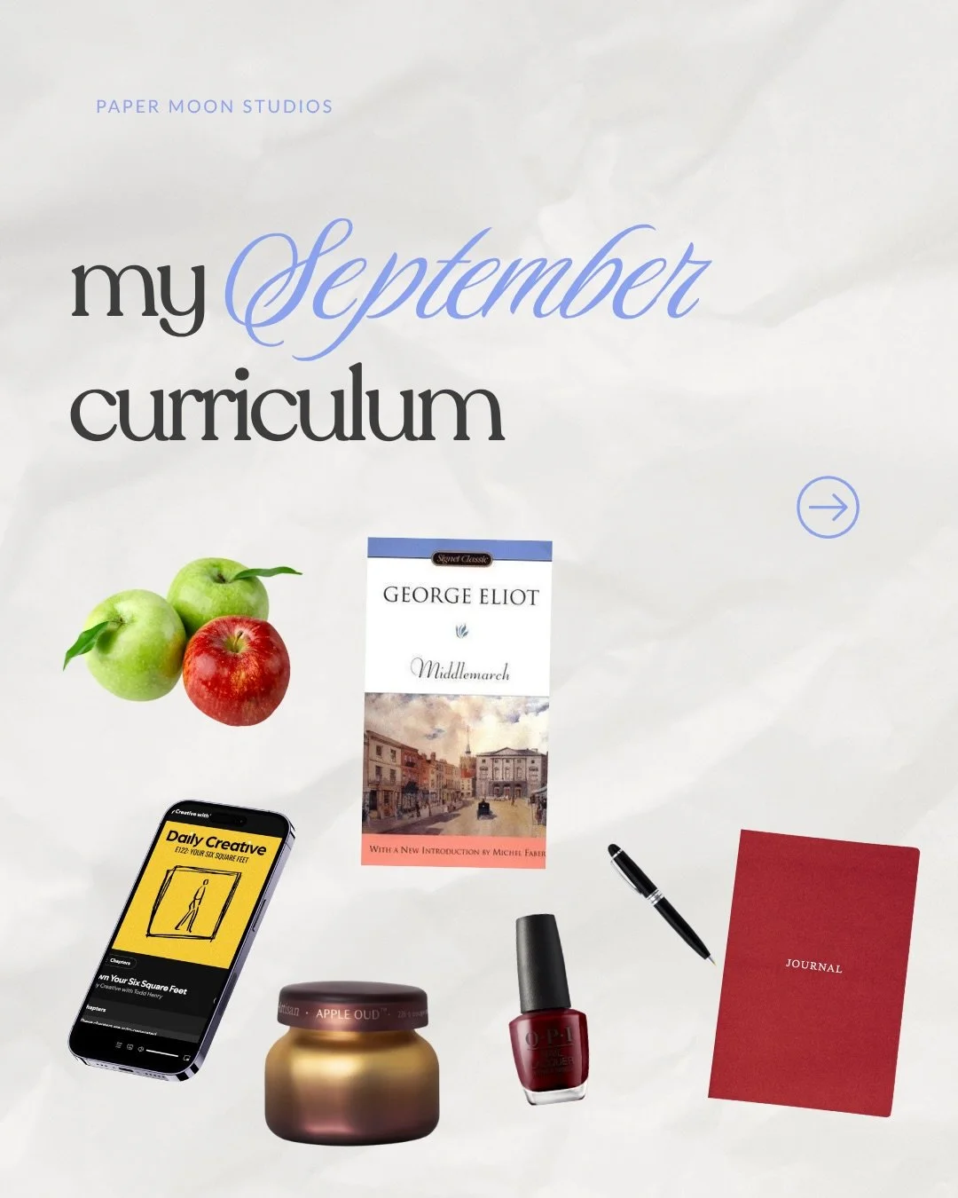 that in-between time of the dog days of summer and the excitement for that first crisp fall day of the season. 

this is what I&rsquo;m reading, listening to, watching, and taking in to get my mind right in time to be creatively inspired by the magic