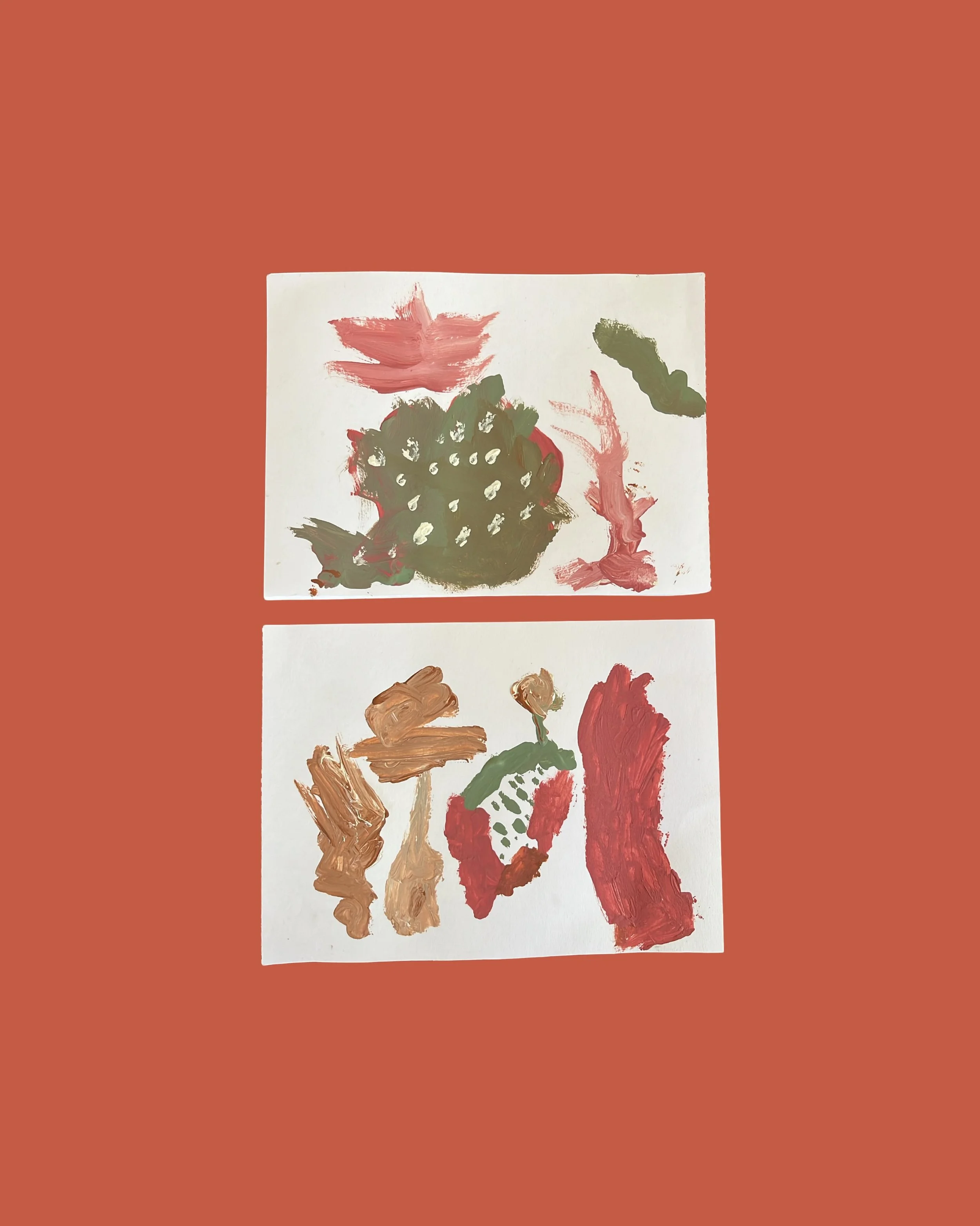 today they painted coral, tomorrow we&rsquo;ll glue them into our little almanac journal 🎨🪸📓
