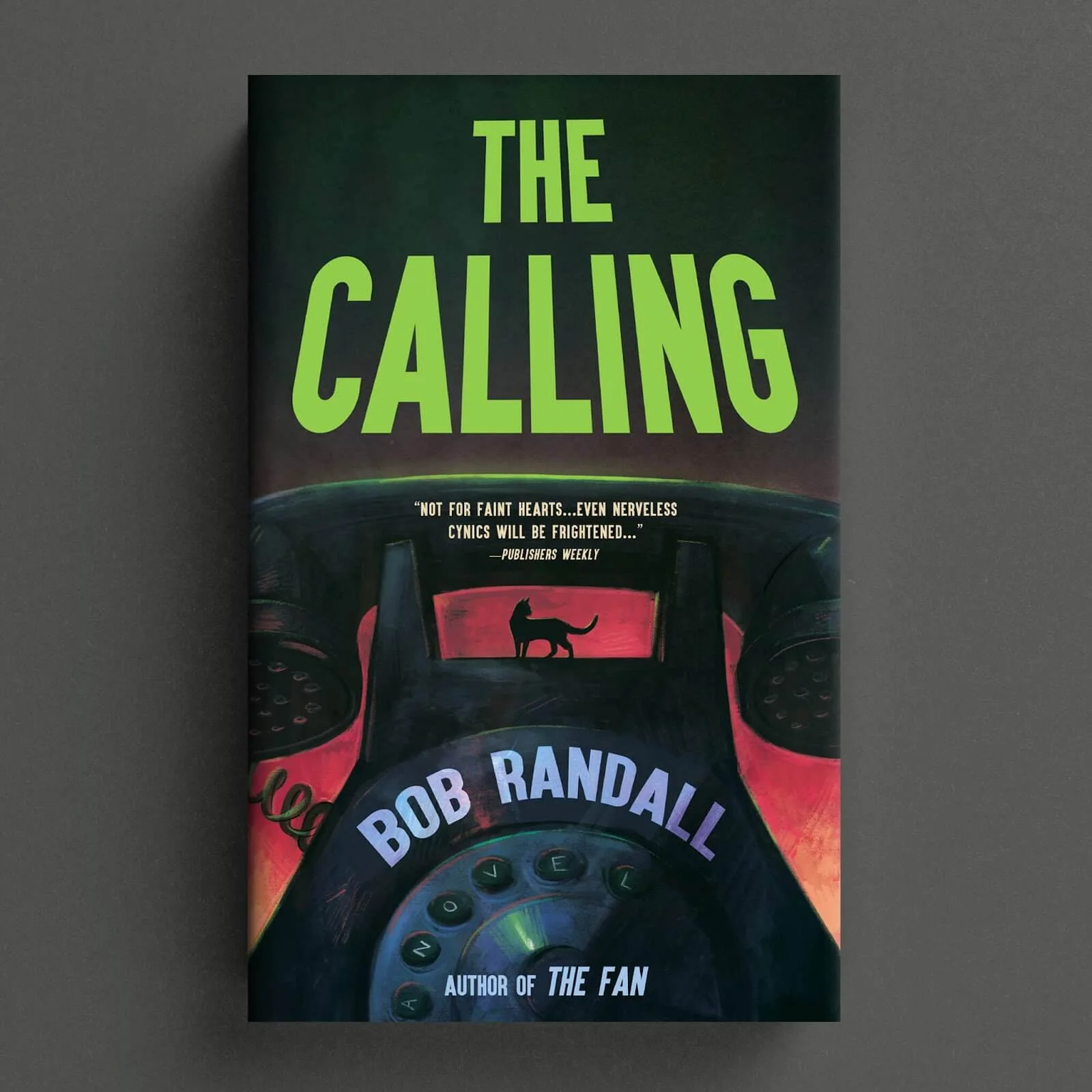 Cover for The Calling with a vintage rotary telephone and cat silhouette in red and green