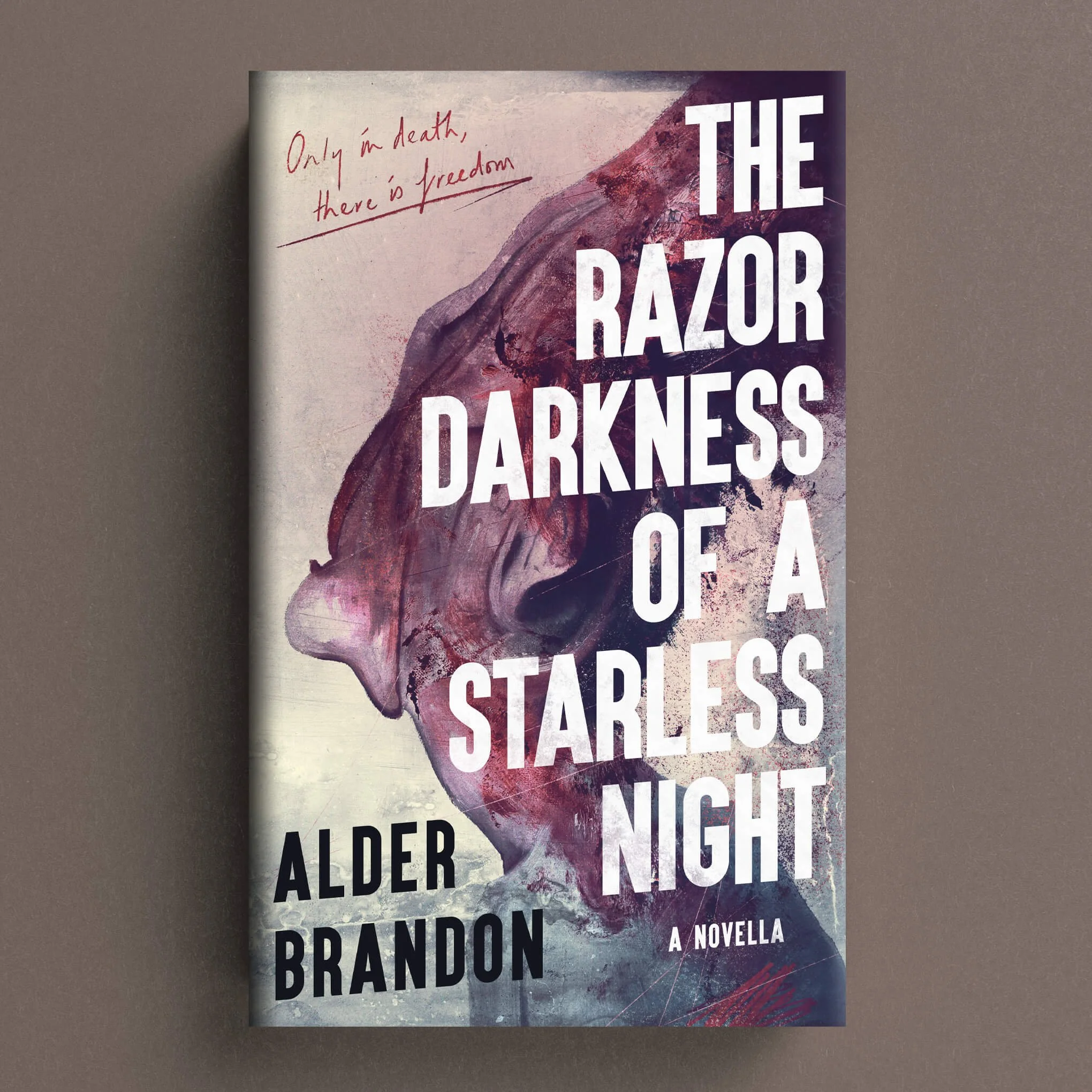 Cover for The Razor Darkness of a Starless Night with abstract purple-black artwork and bold typography