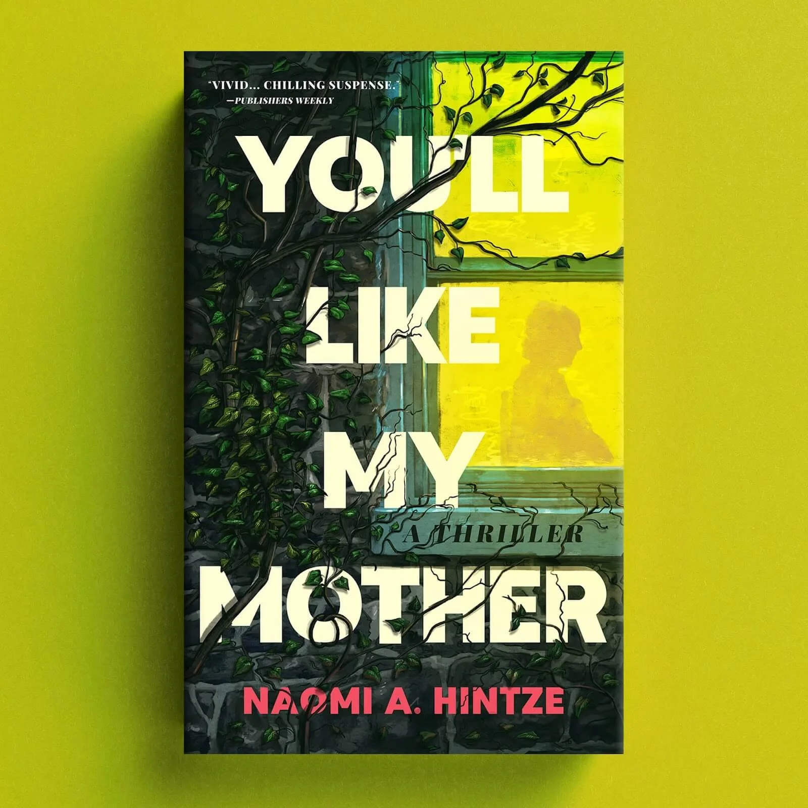 Cover for You'll Like My Mother with an overgrown house window and silhouetted figure inside