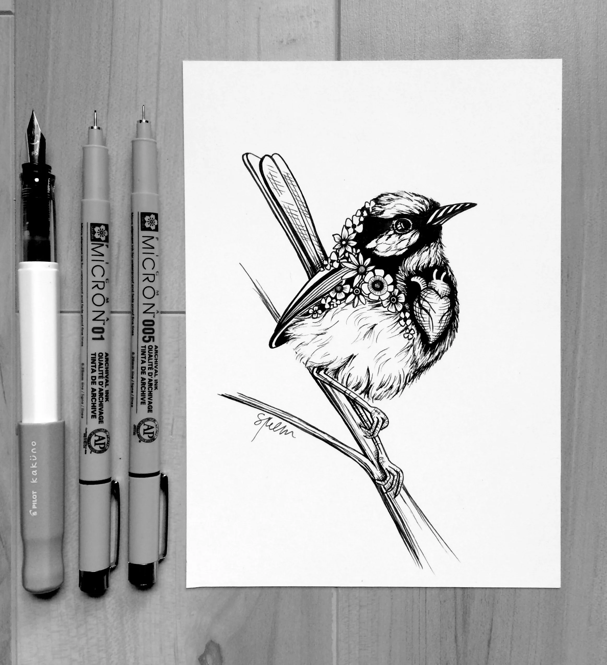 5"x7" - Micron pen on paper