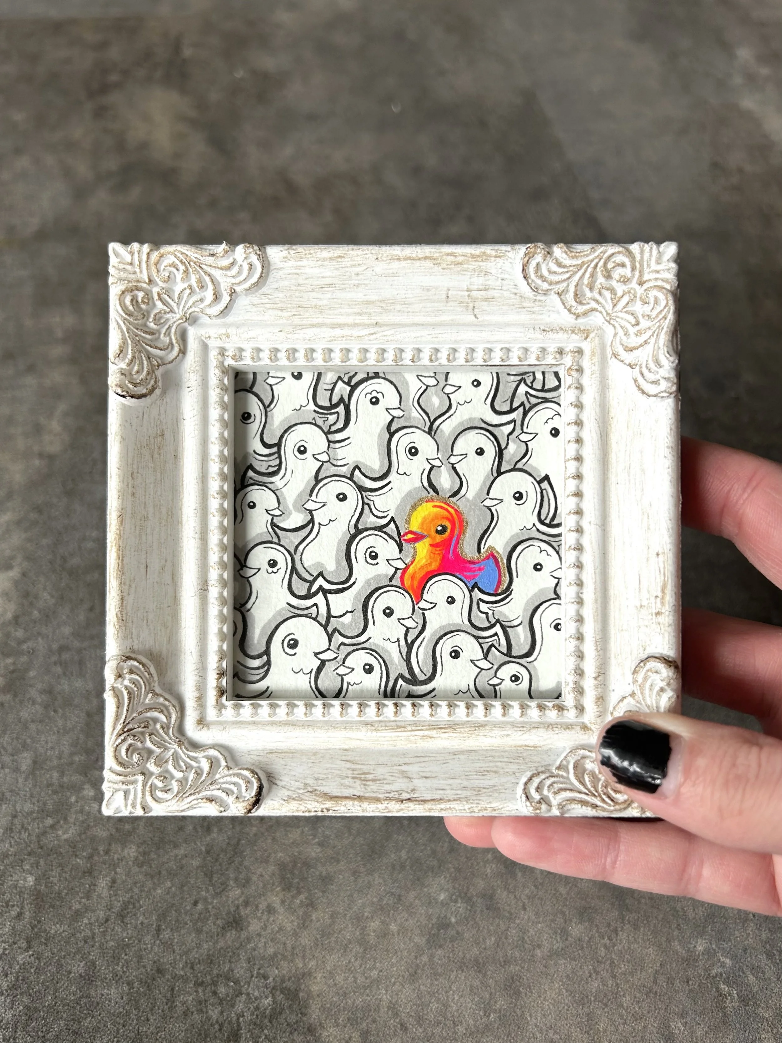 3"x3" - India ink, Acrylic, & Micron pen on paper